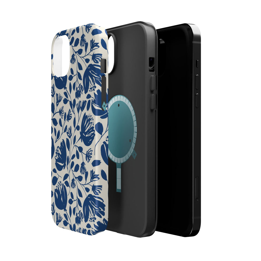 Blue Floral Phone Case MagSafe® Compatible