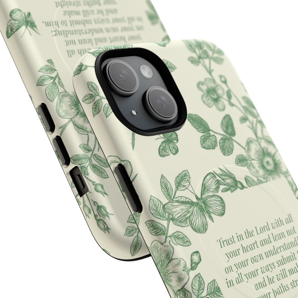 Proverbs 3:5-6 Floral Tough Magnetic Phone Case