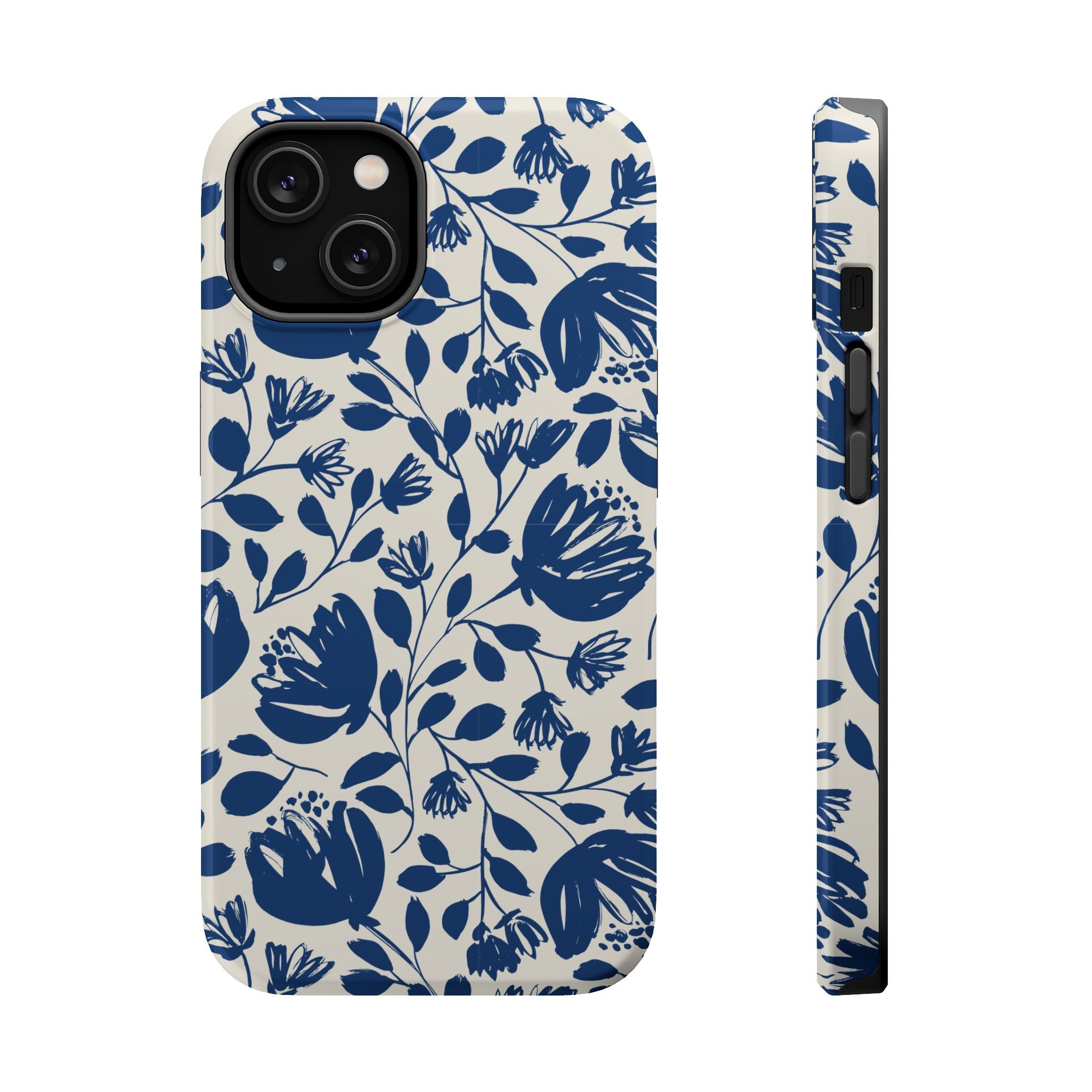 Blue Floral Phone Case MagSafe® Compatible