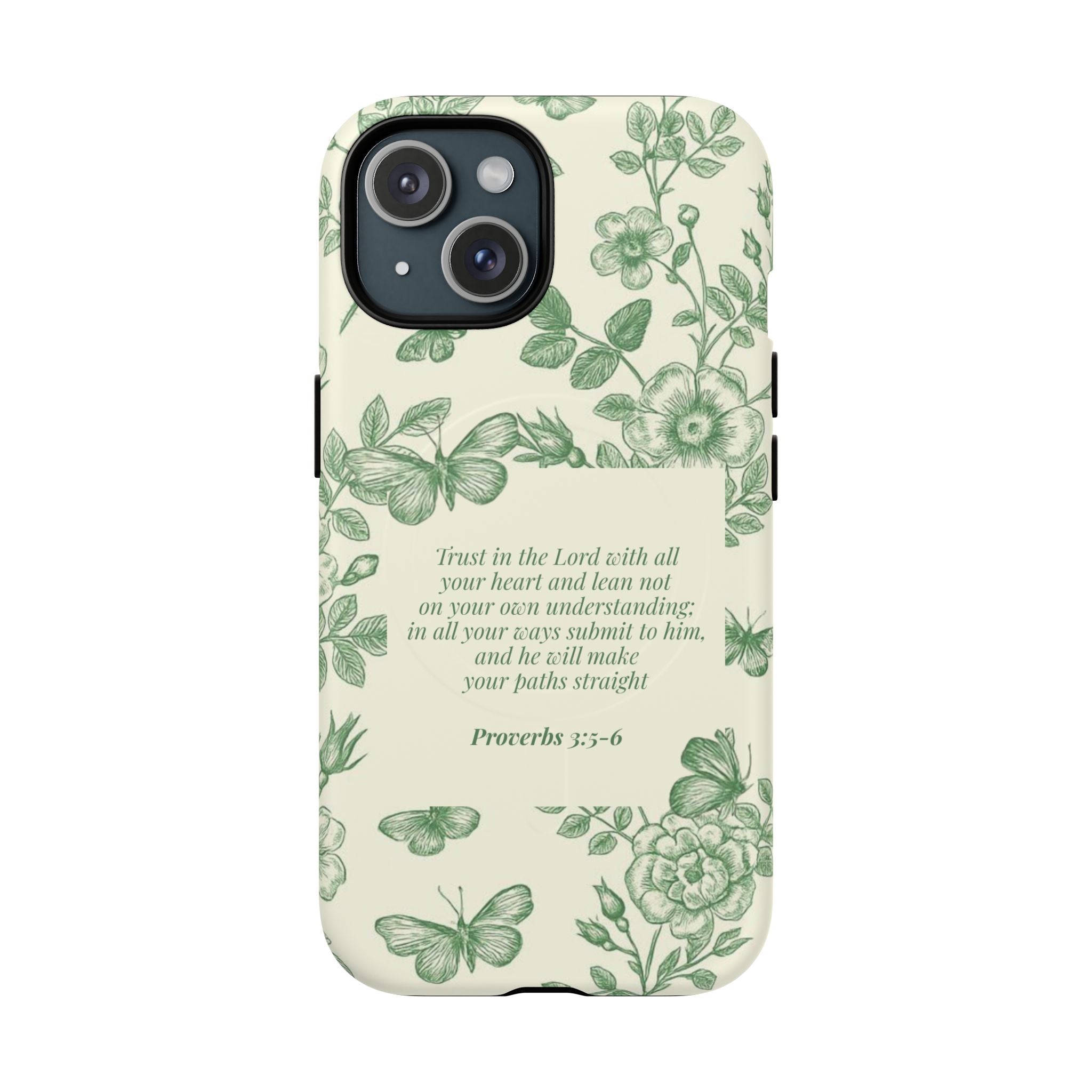 Proverbs 3:5-6 Floral Tough Magnetic Phone Case