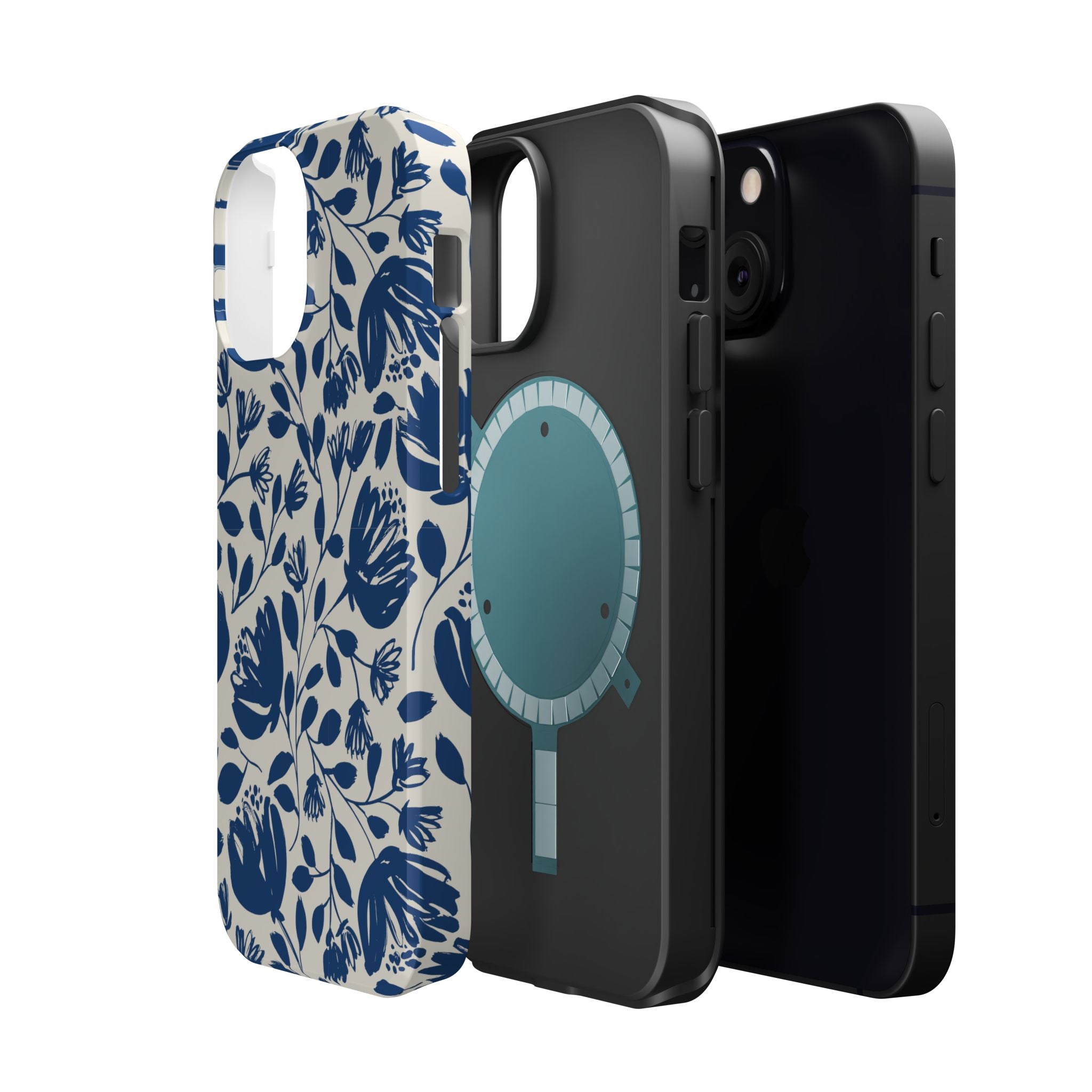 Blue Floral Phone Case MagSafe® Compatible