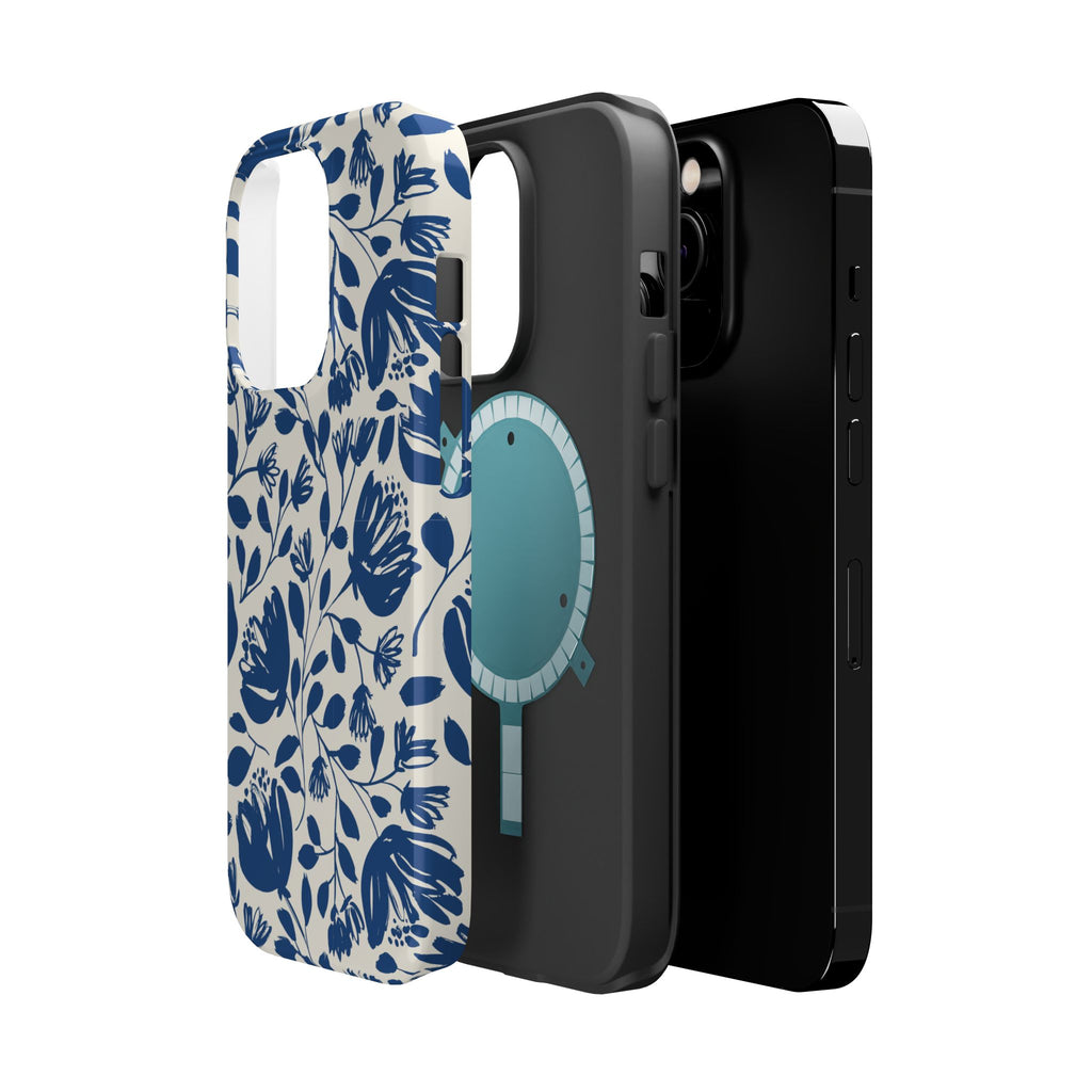 Blue Floral Phone Case MagSafe® Compatible