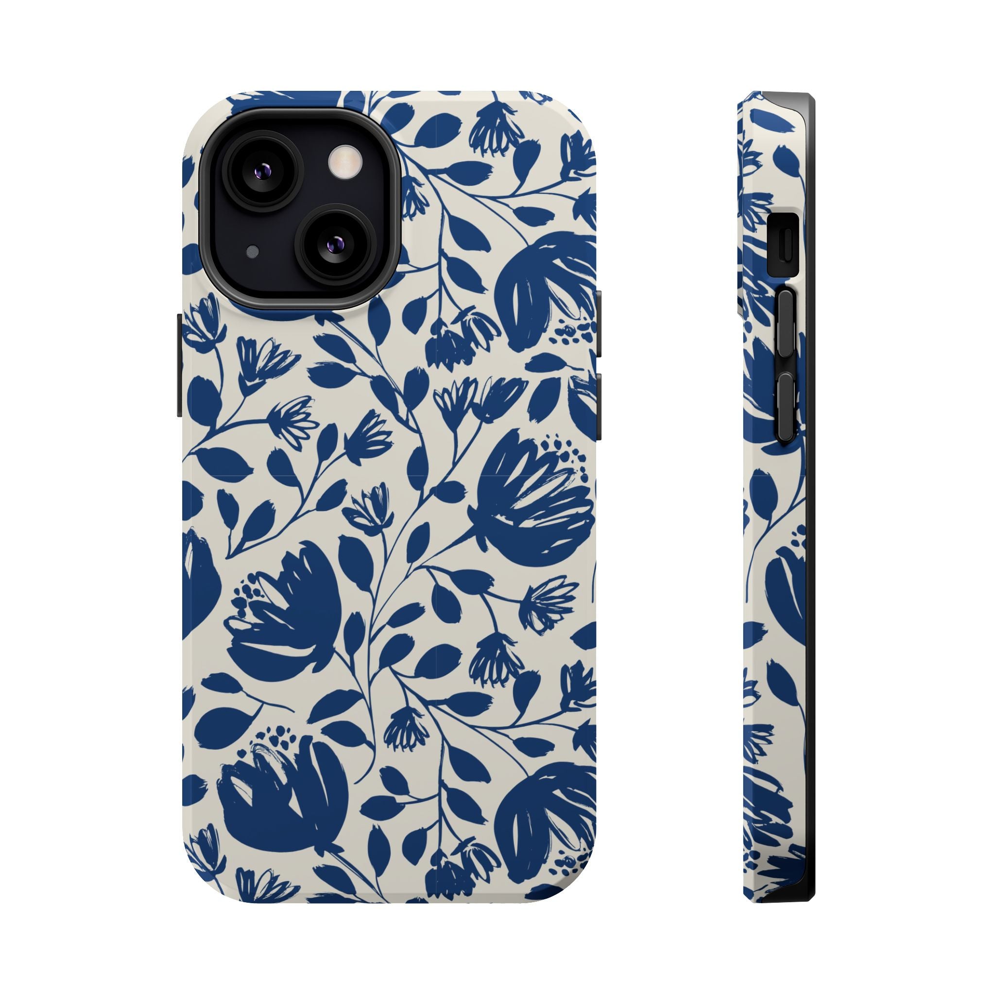 Blue Floral Phone Case MagSafe® Compatible