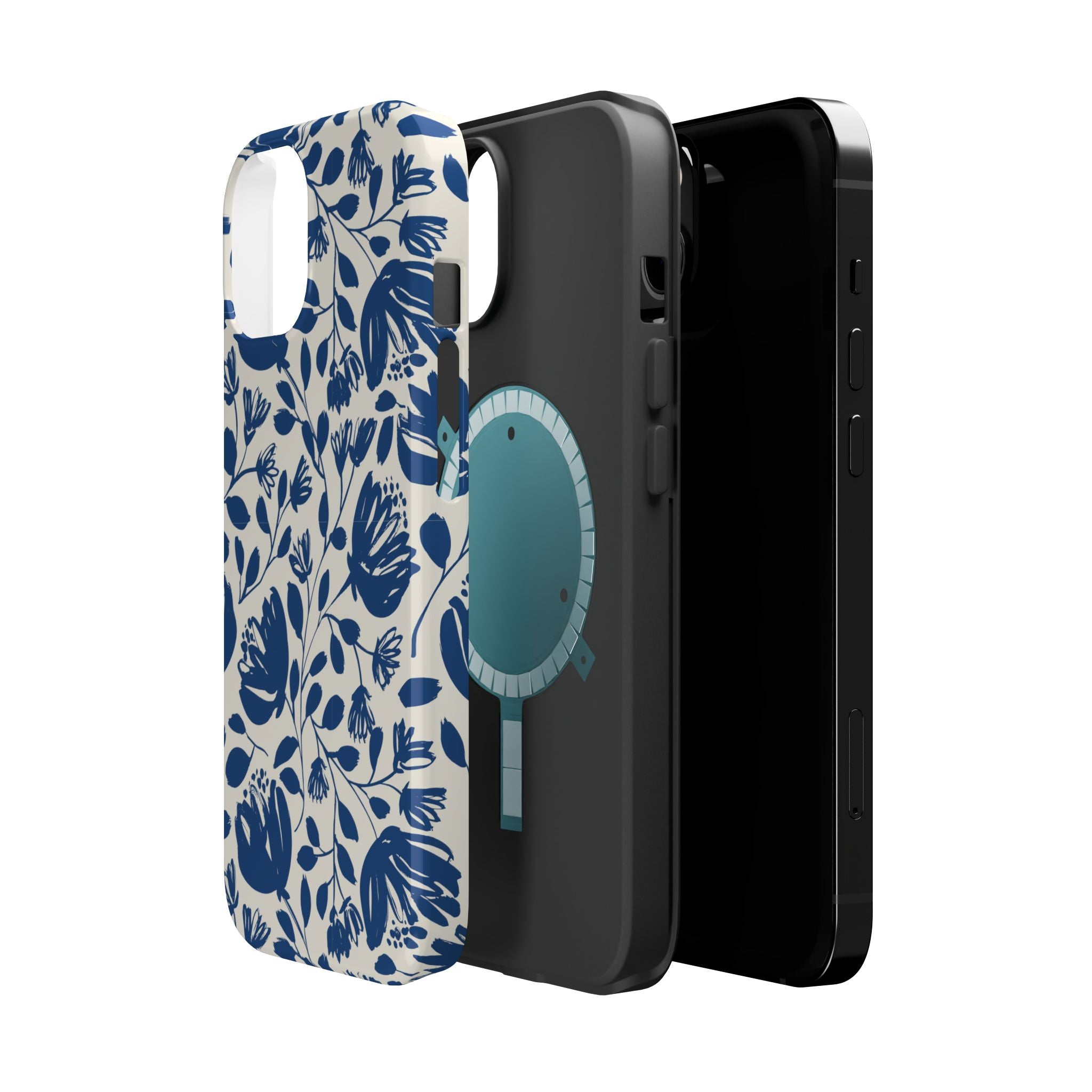 Blue Floral Phone Case MagSafe® Compatible