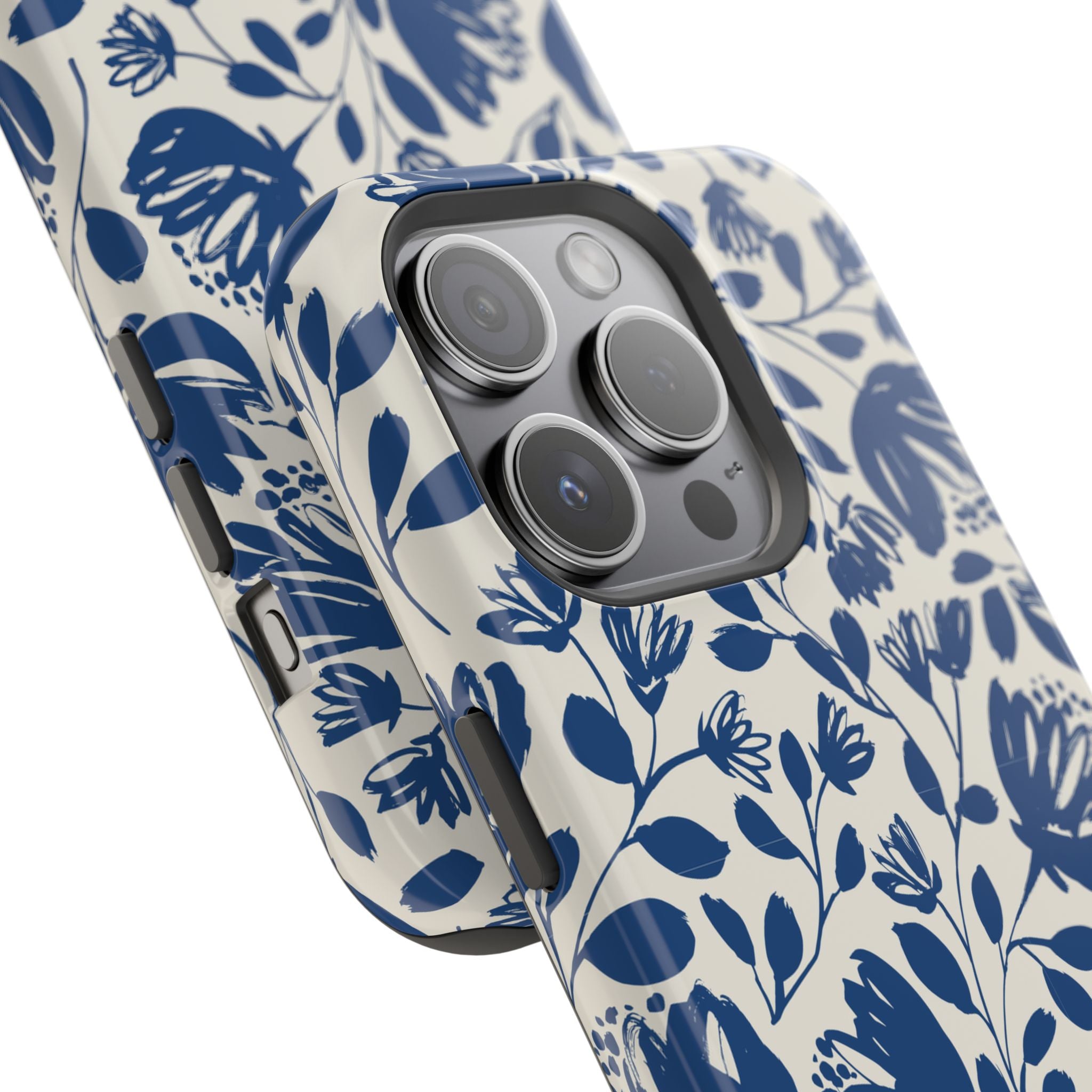 Blue Floral Phone Case MagSafe® Compatible