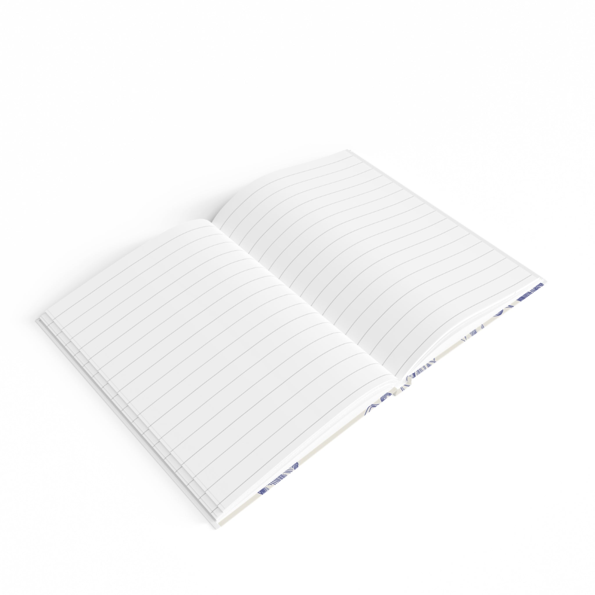 Floral Notes Journal — Blue Botanical Ruled Notebook