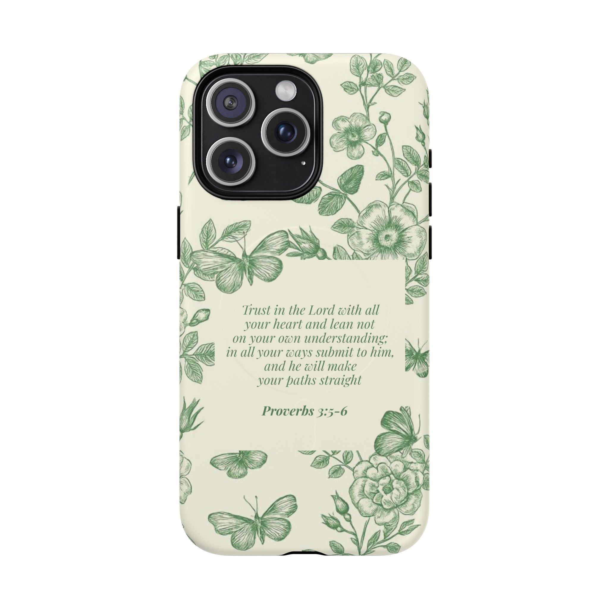 Proverbs 3:5-6 Floral Tough Magnetic Phone Case