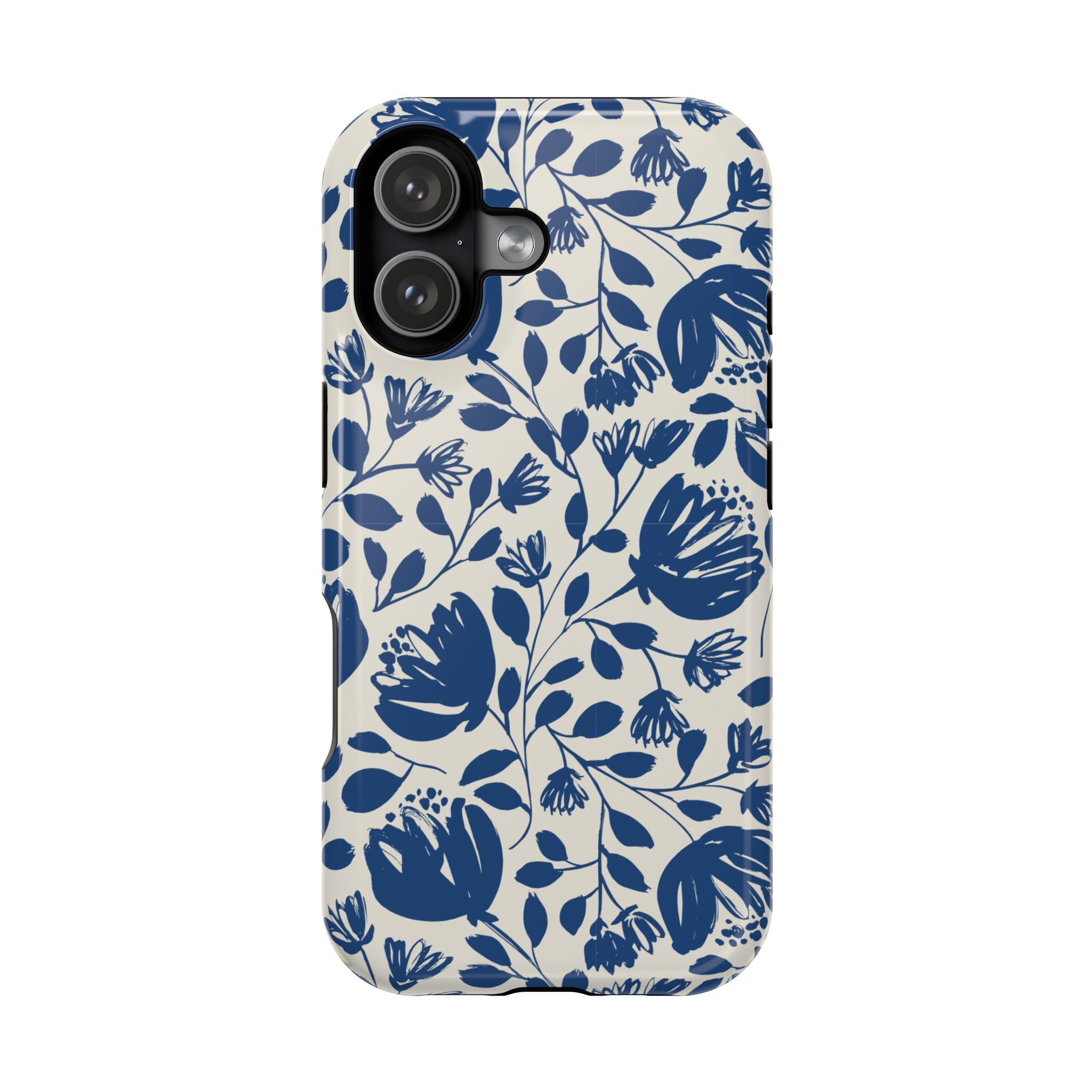 Blue Floral Phone Case MagSafe® Compatible