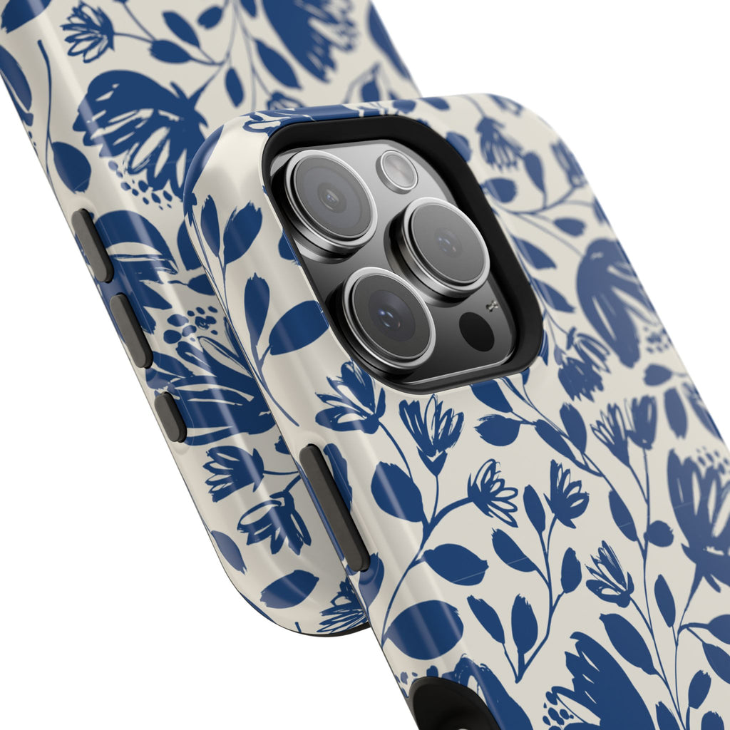 Blue Floral Phone Case MagSafe® Compatible
