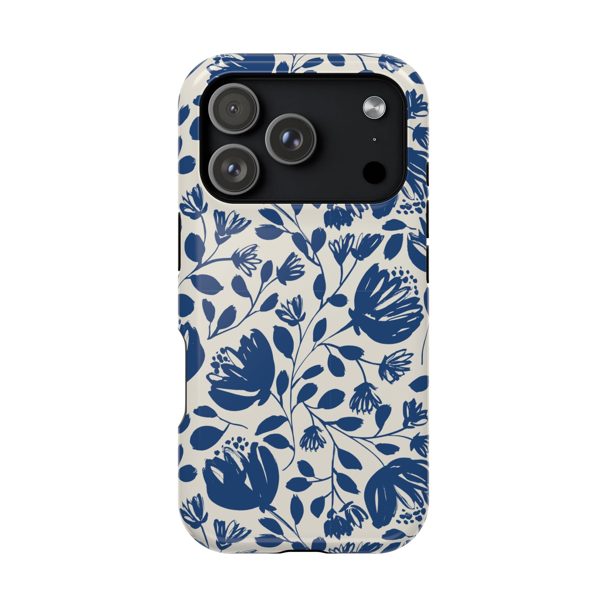 Blue Floral Phone Case MagSafe® Compatible