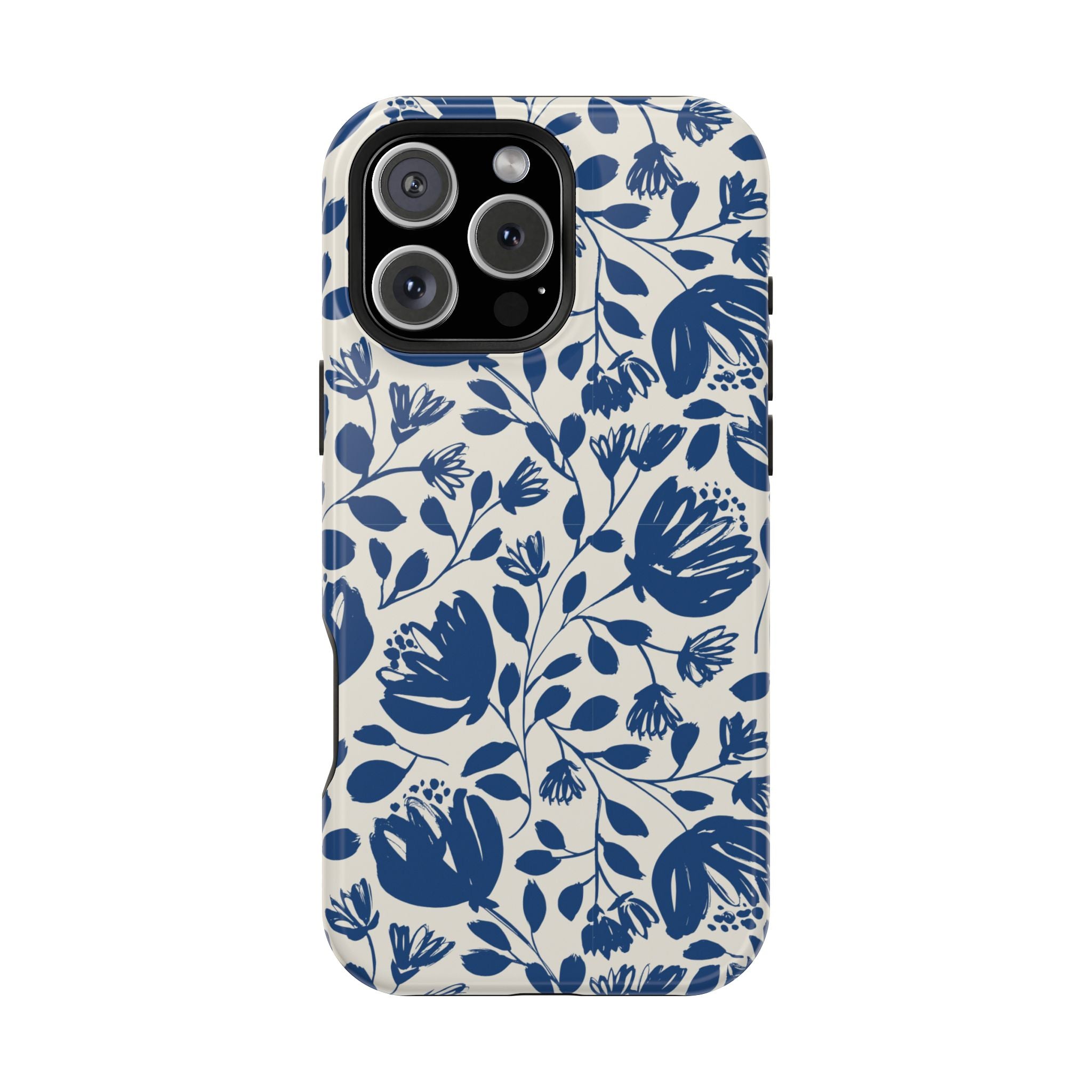 Blue Floral Phone Case MagSafe® Compatible