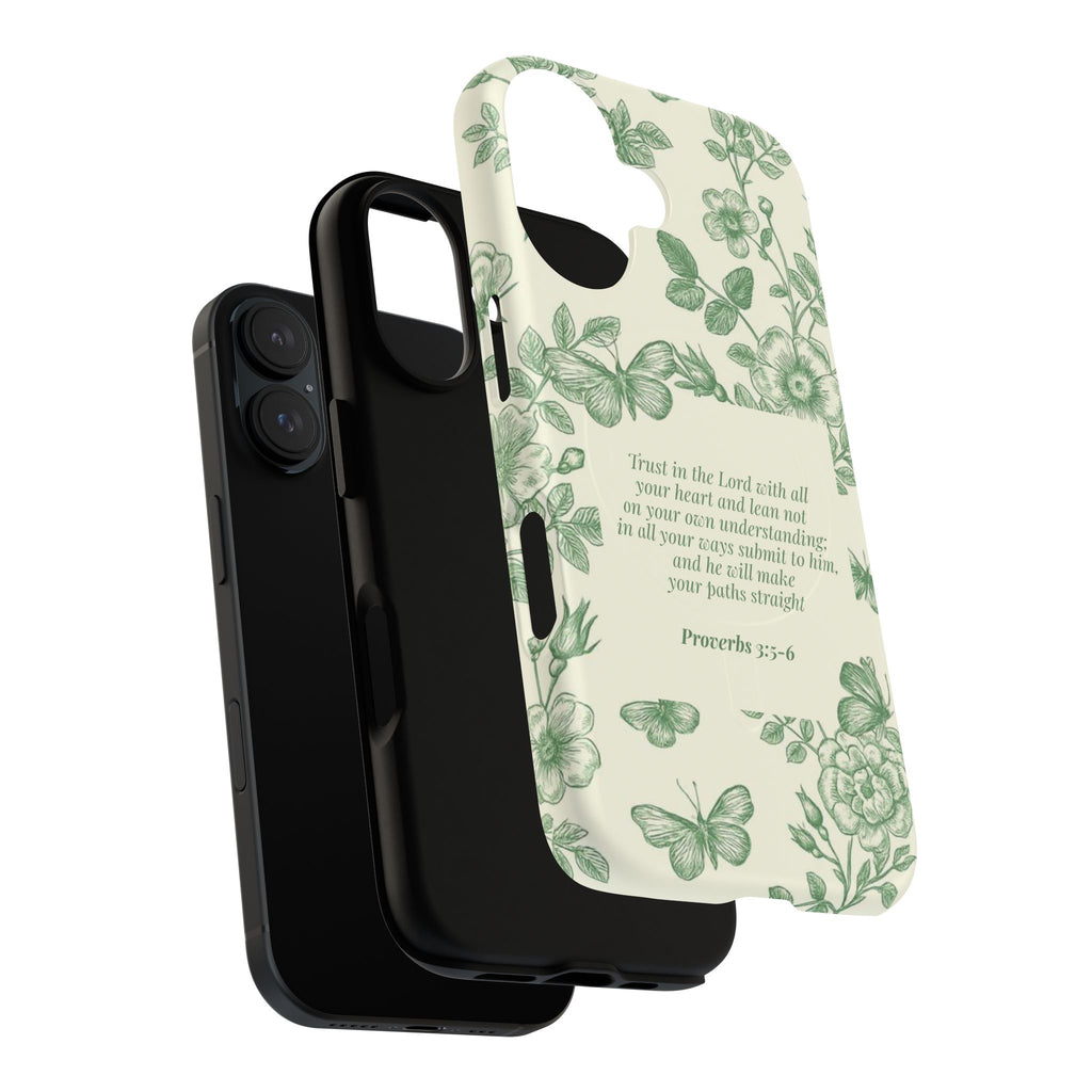 Proverbs 3:5-6 Floral Tough Magnetic Phone Case