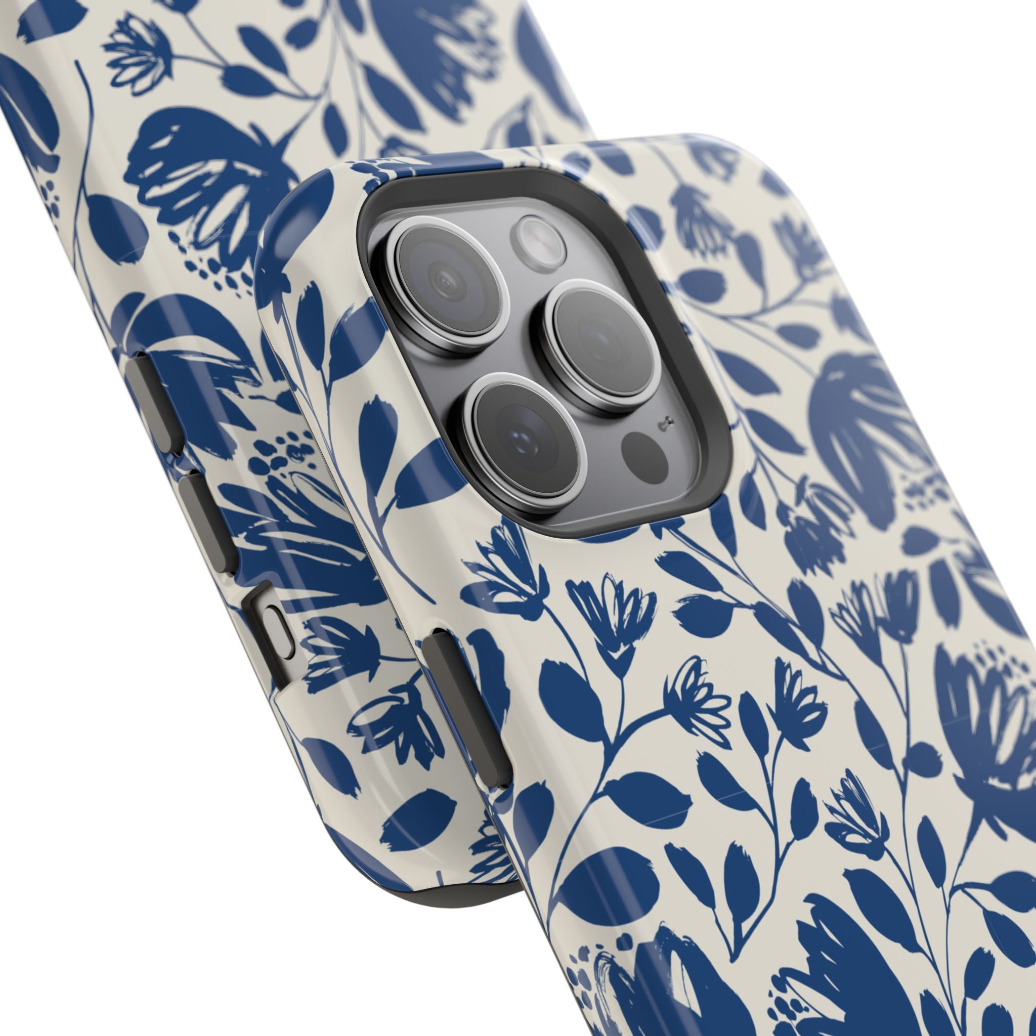 Blue Floral Phone Case MagSafe® Compatible