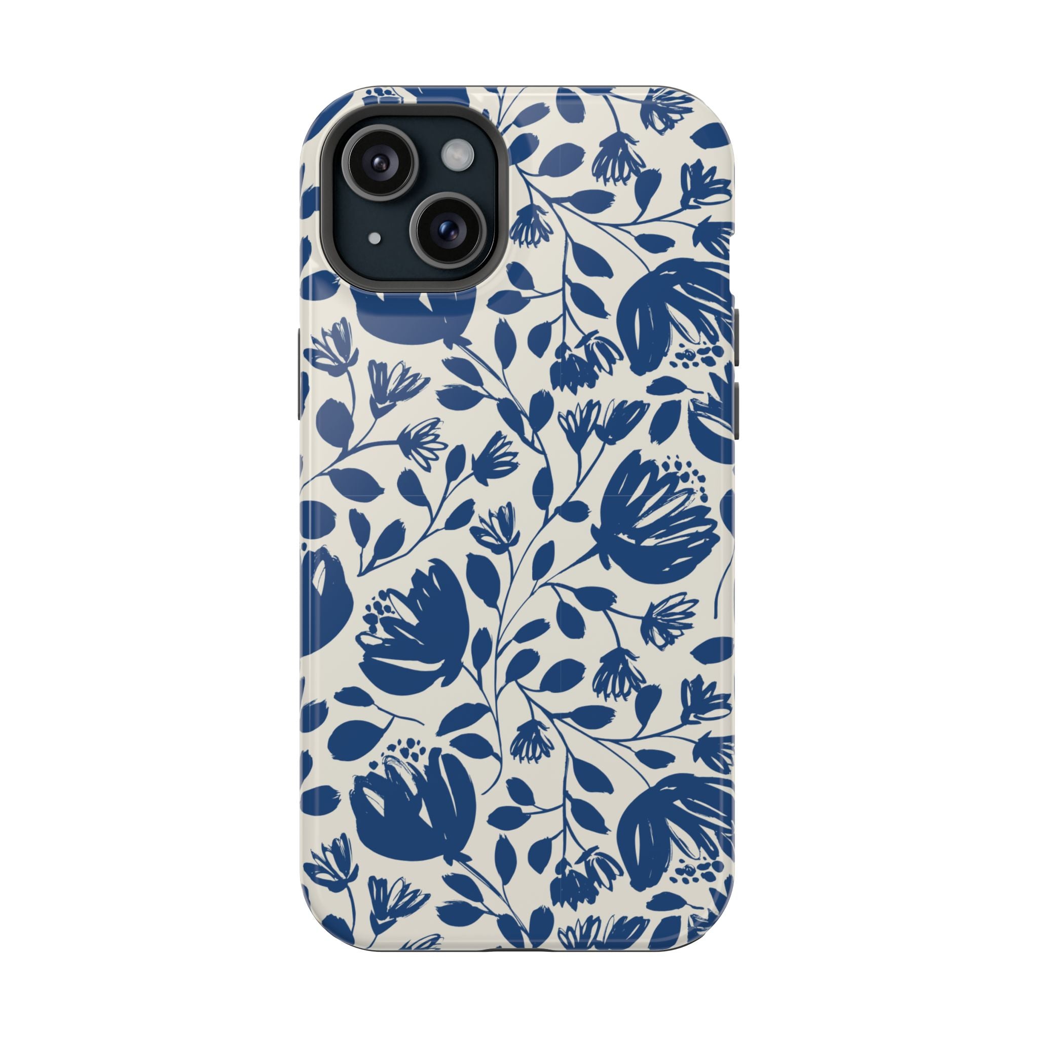 Blue Floral Phone Case MagSafe® Compatible