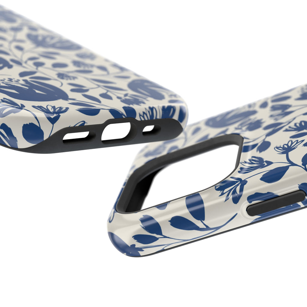 Blue Floral Phone Case MagSafe® Compatible