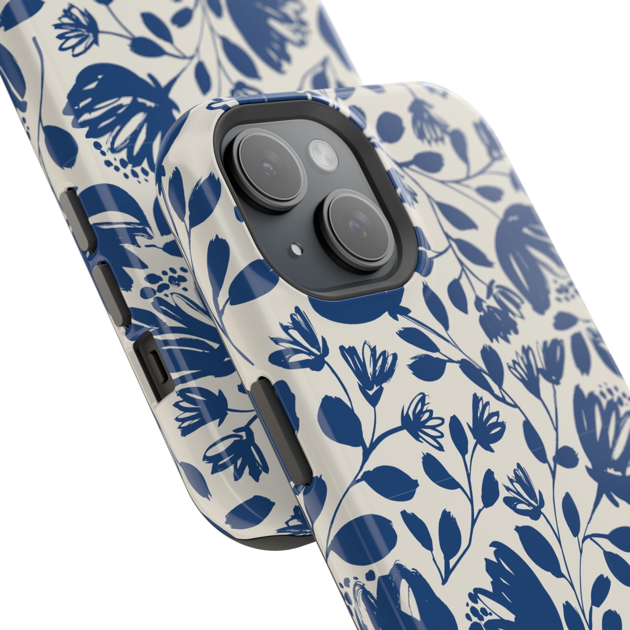 Blue Floral Phone Case MagSafe® Compatible