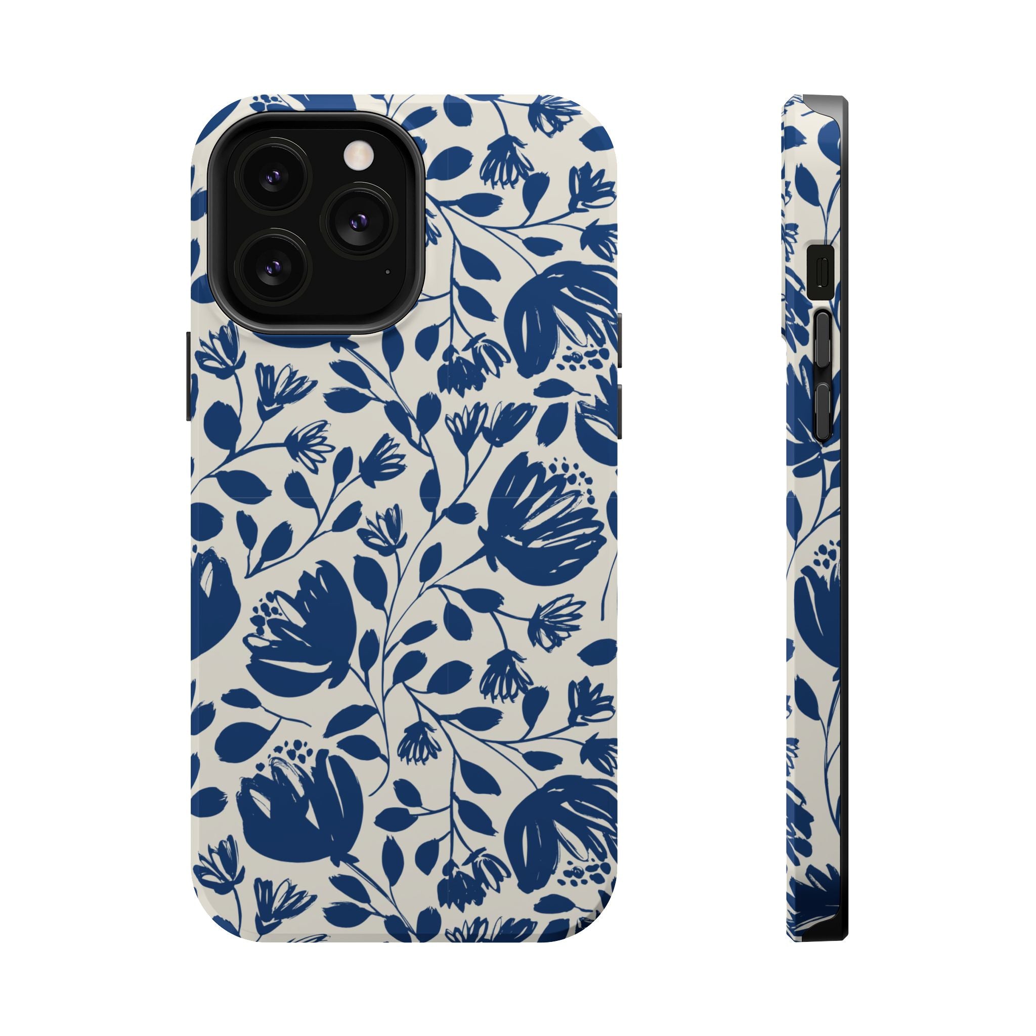 Blue Floral Phone Case MagSafe® Compatible
