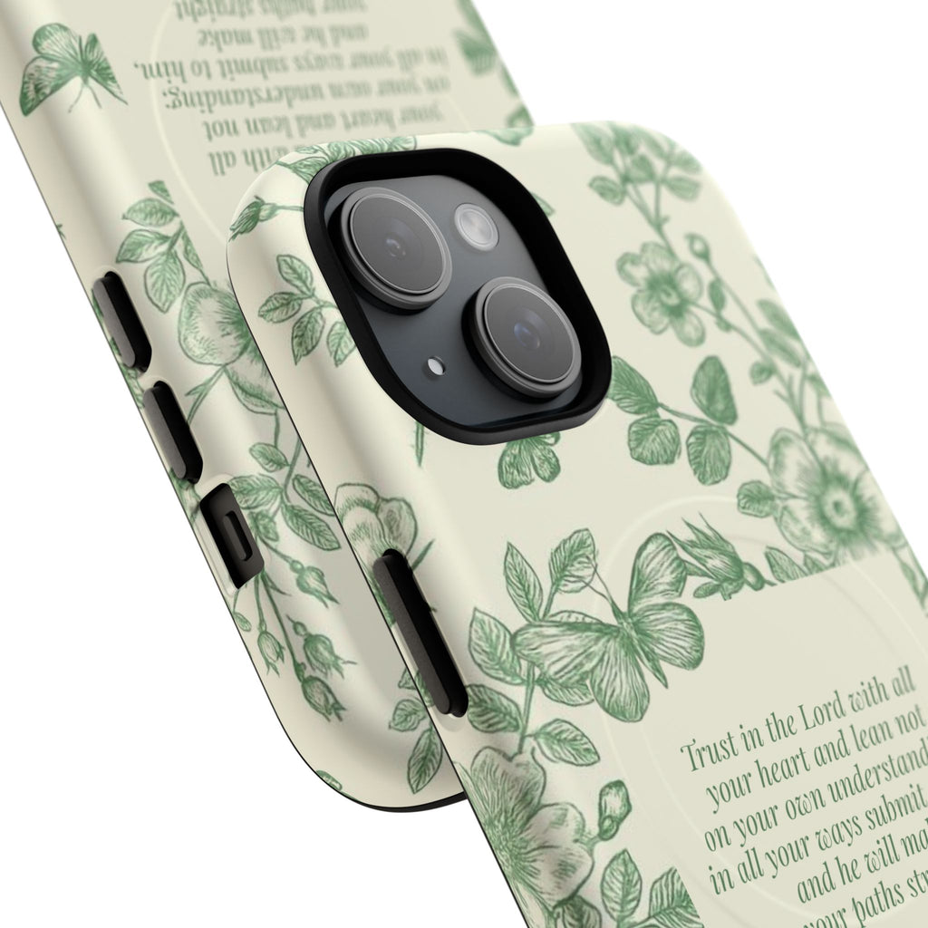 Proverbs 3:5-6 Floral Tough Magnetic Phone Case