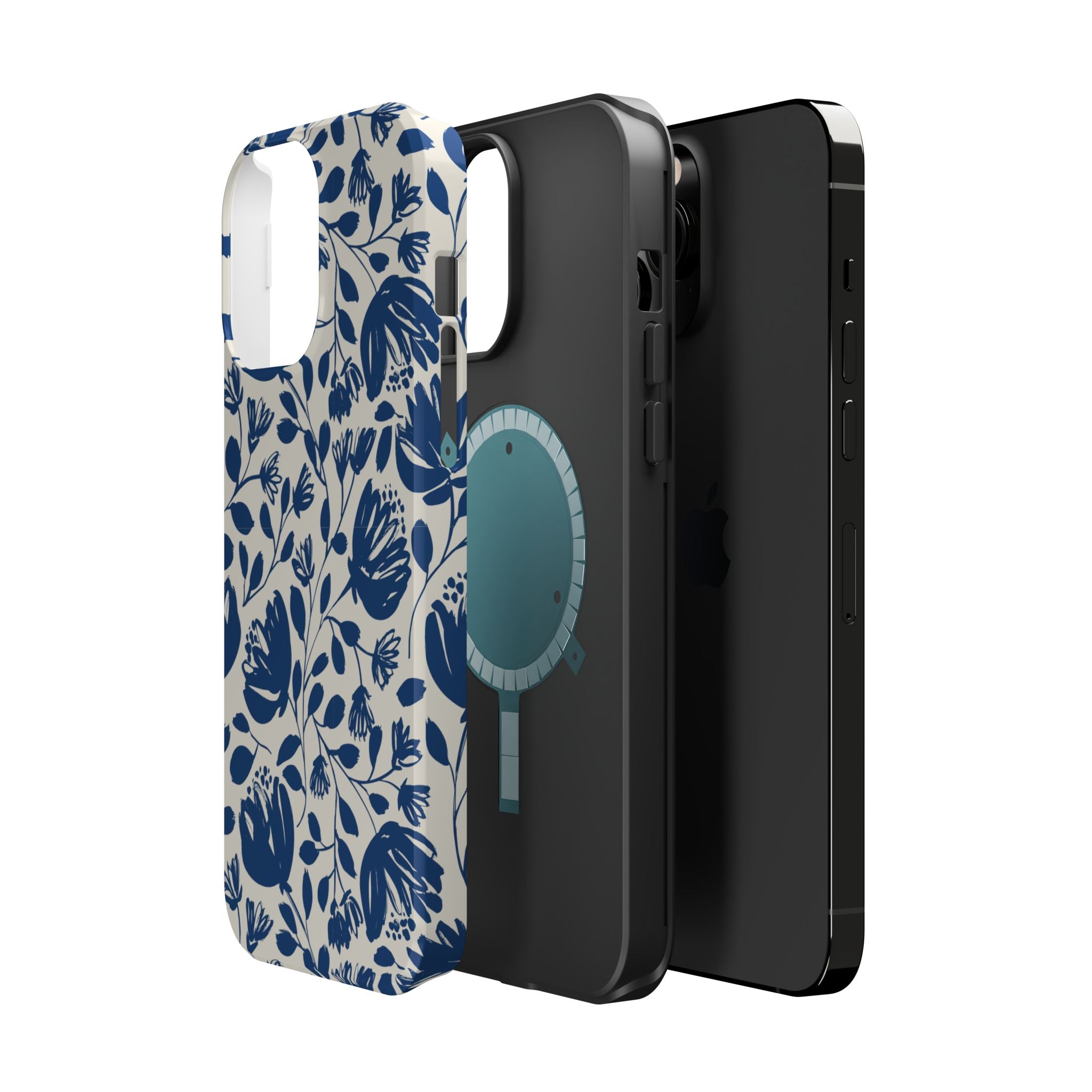 Blue Floral Phone Case MagSafe® Compatible