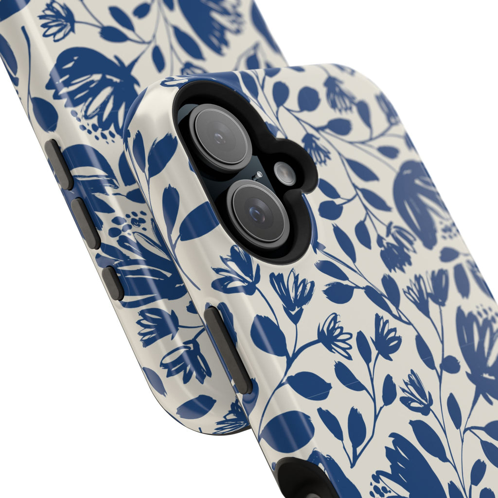Blue Floral Phone Case MagSafe® Compatible