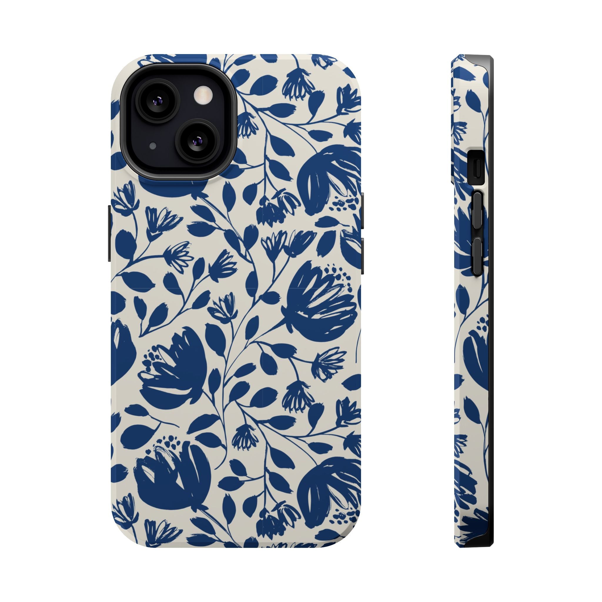 Blue Floral Phone Case MagSafe® Compatible