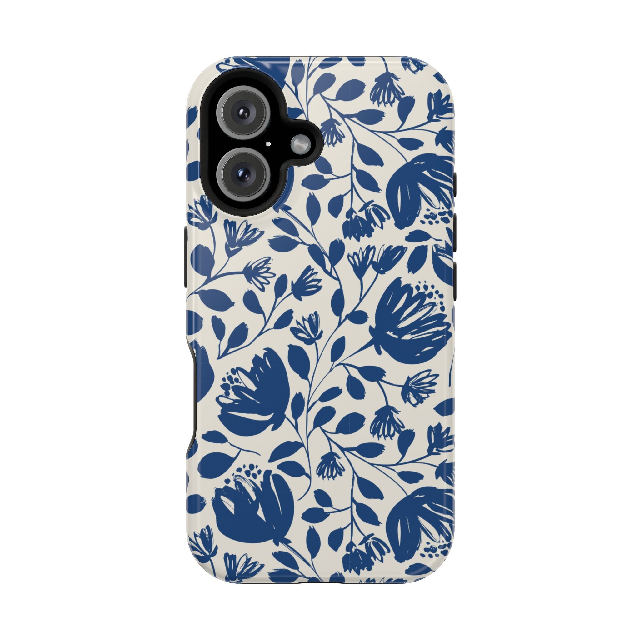 Blue Floral Phone Case MagSafe® Compatible