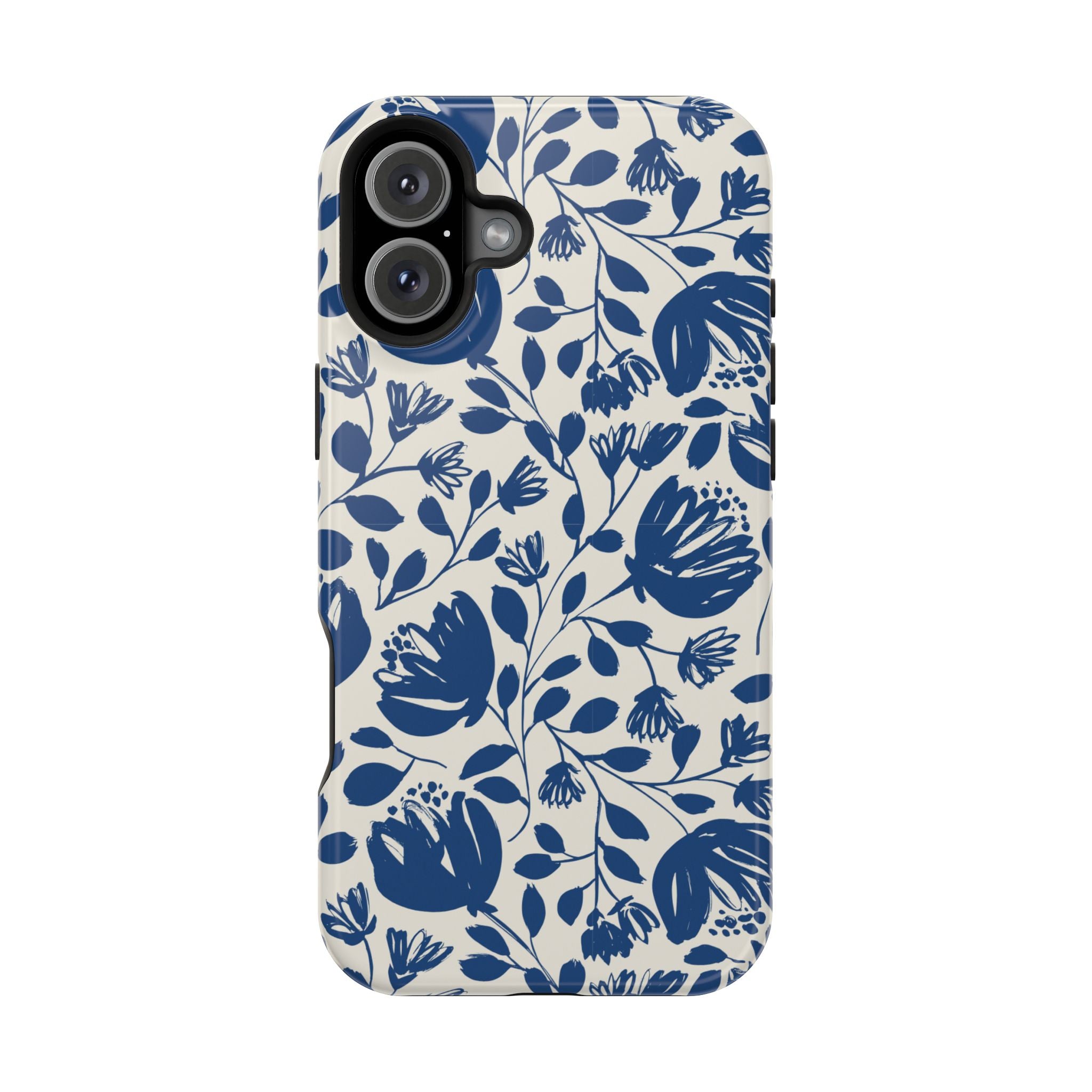Blue Floral Phone Case MagSafe® Compatible