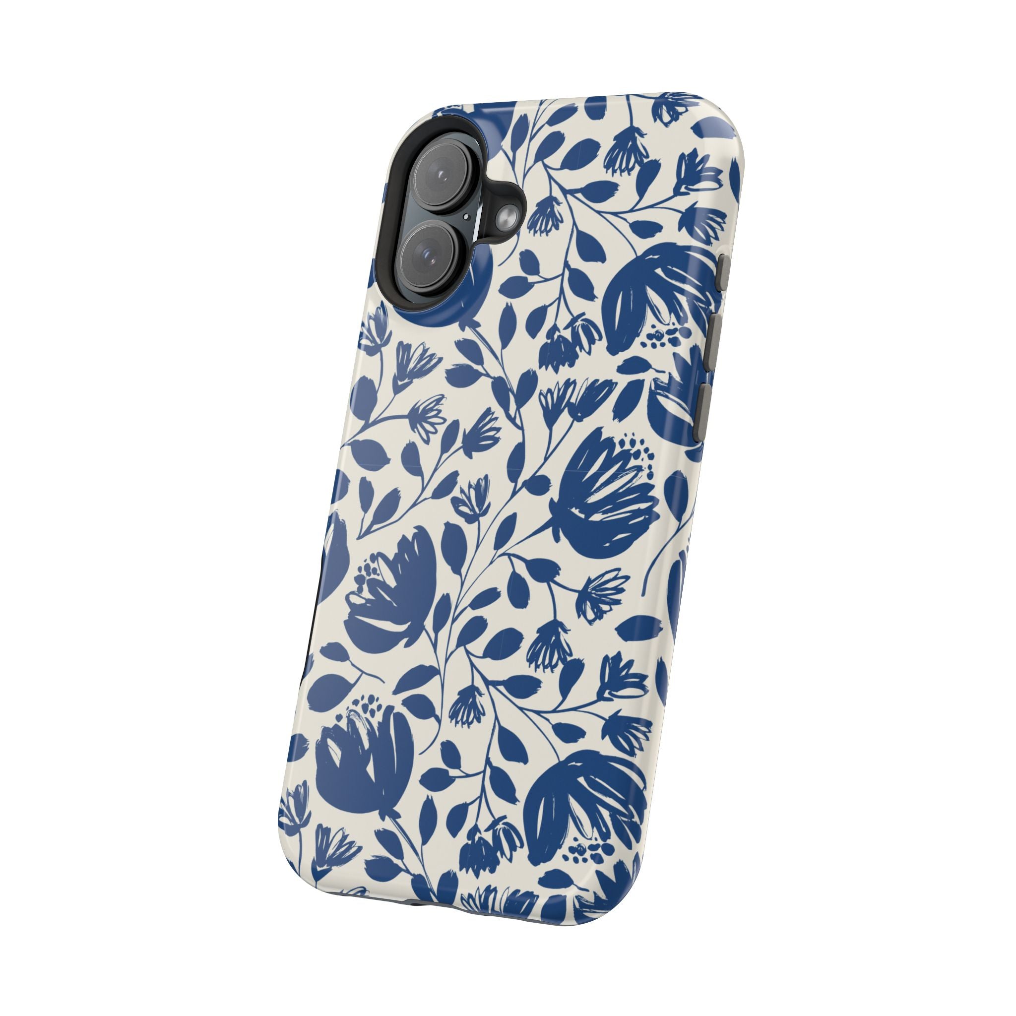Blue Floral Phone Case MagSafe® Compatible