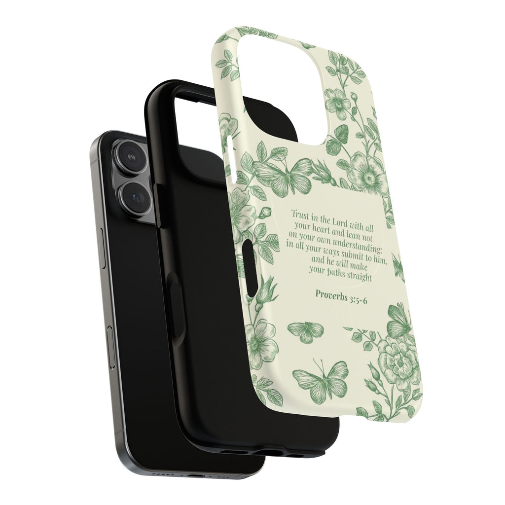 Proverbs 3:5-6 Floral Tough Magnetic Phone Case