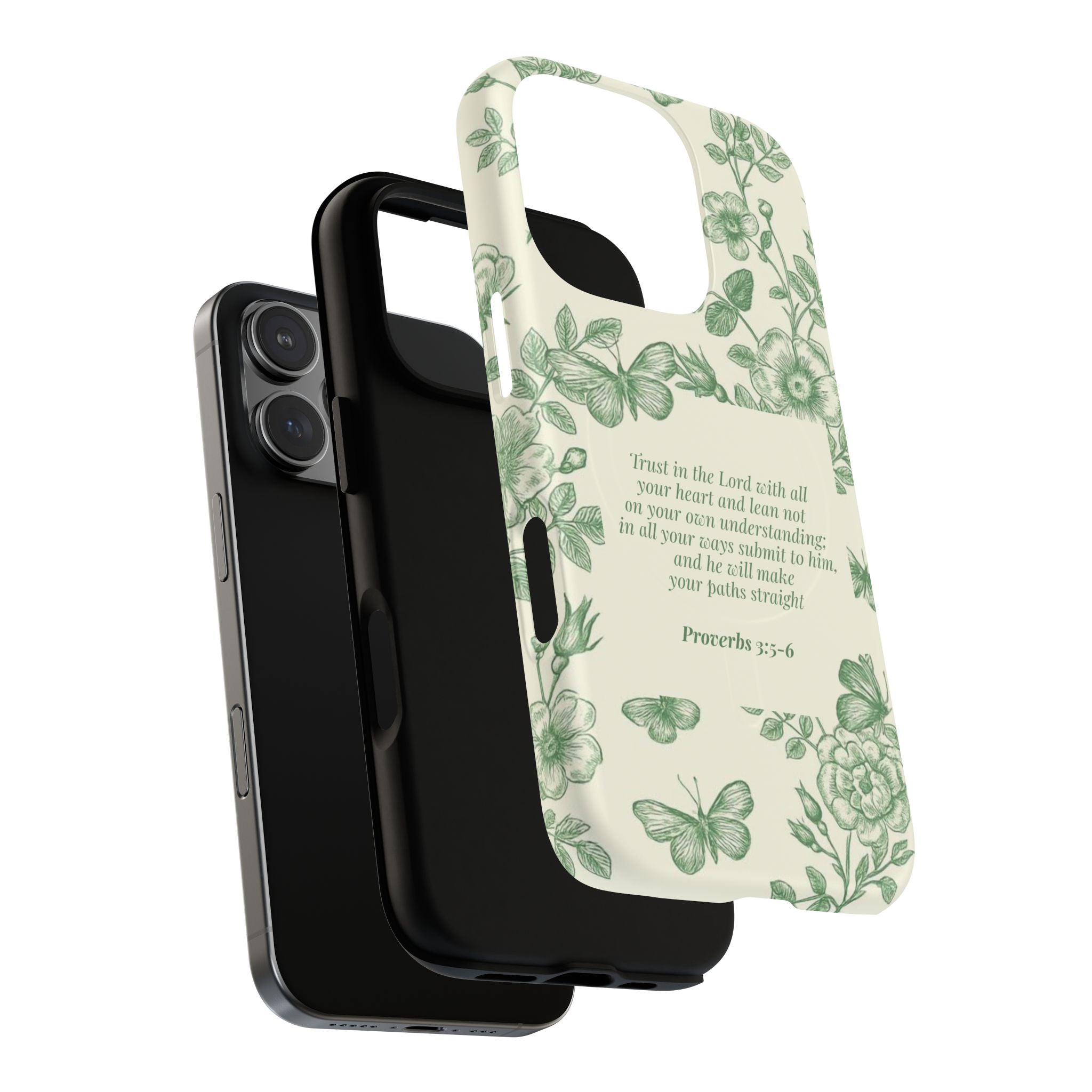 Proverbs 3:5-6 Floral Tough Magnetic Phone Case