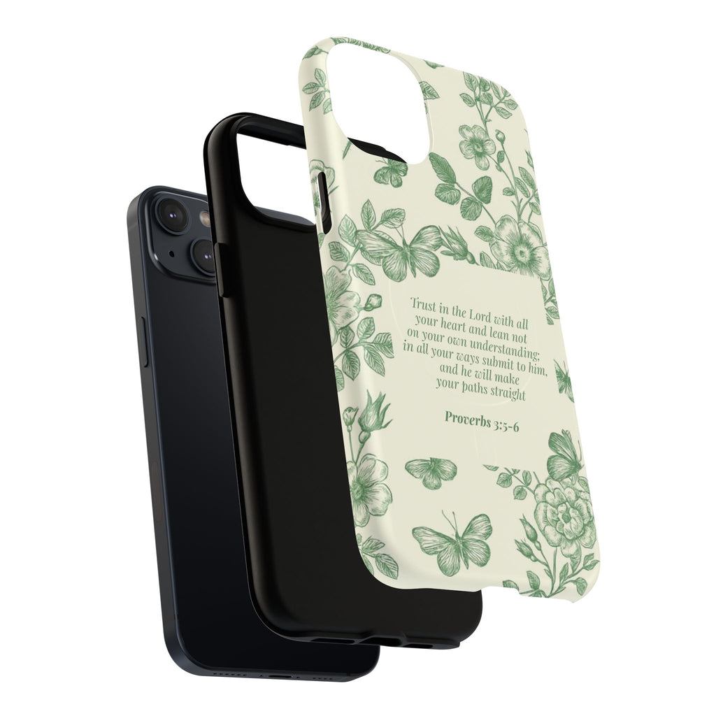 Proverbs 3:5-6 Floral Tough Magnetic Phone Case