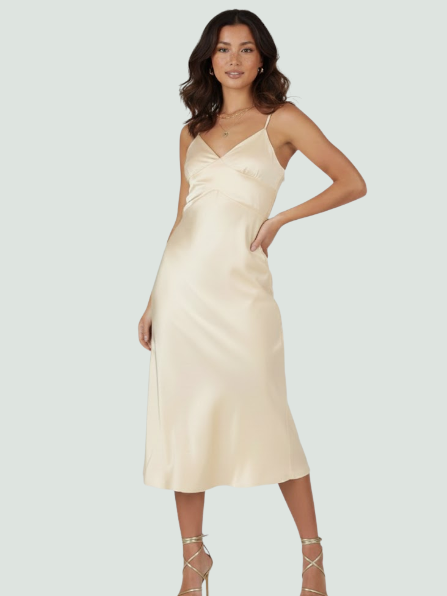 Buttercup Satin Midi Dress