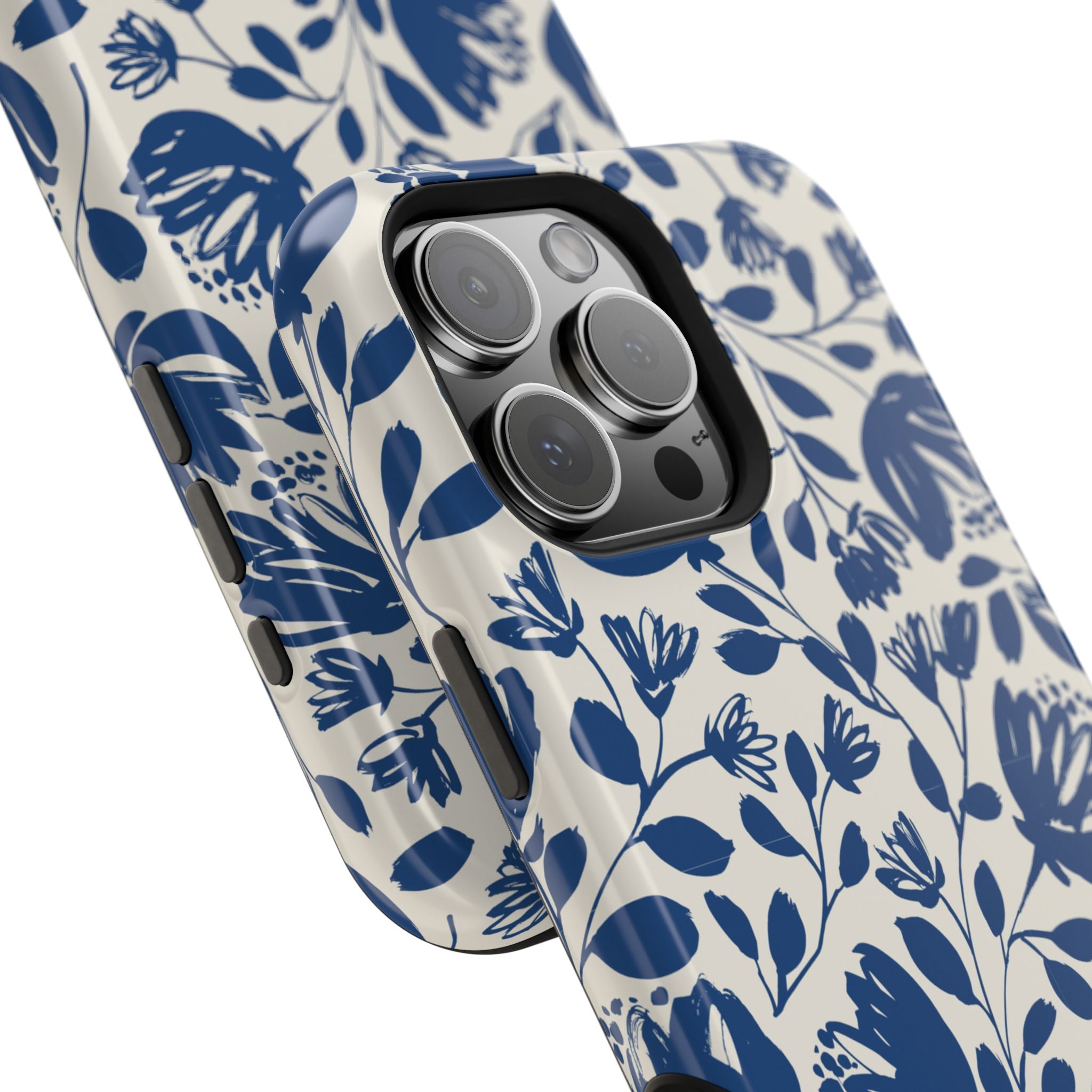 Blue Floral Phone Case MagSafe® Compatible