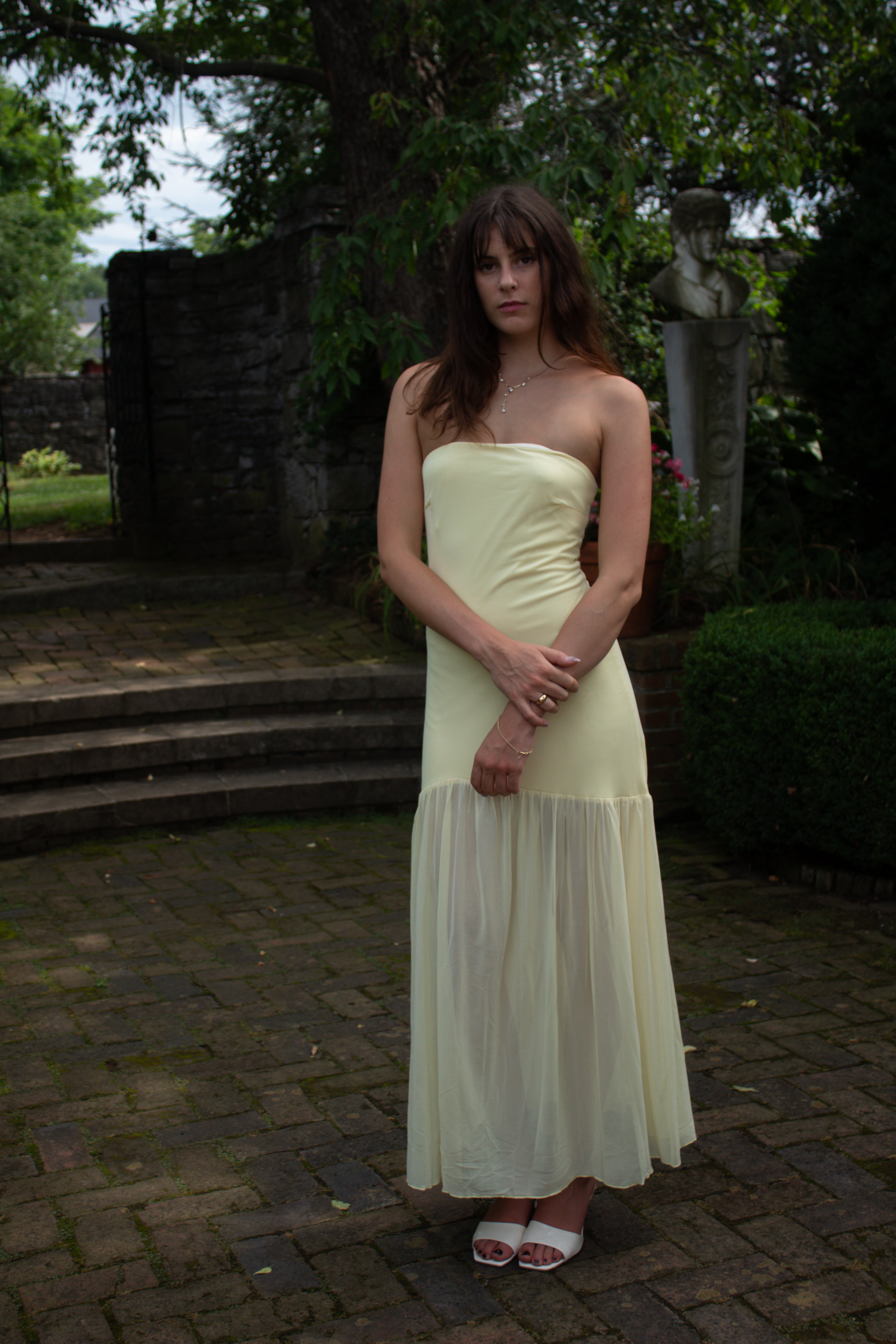 Butter Yellow Strapless Maxi Dress