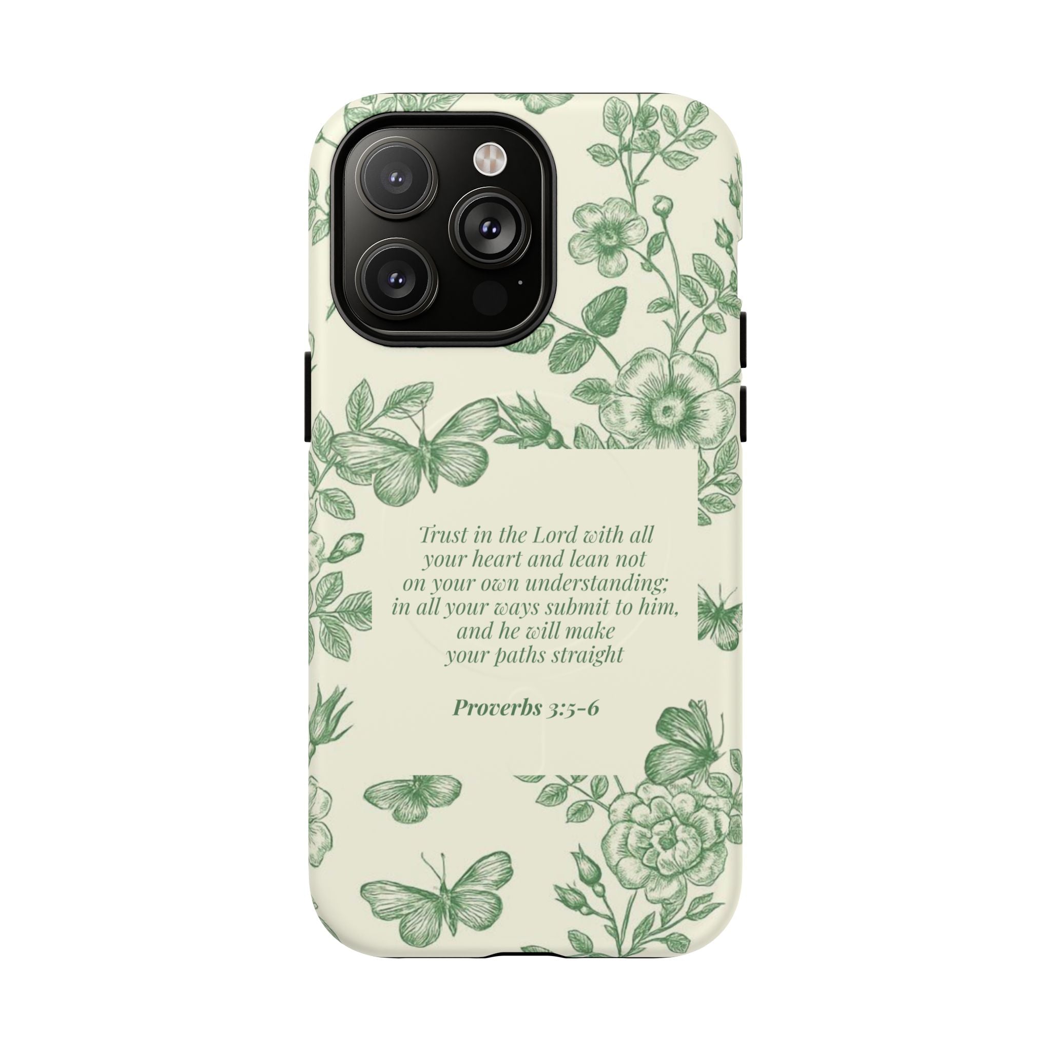 Proverbs 3:5-6 Floral Tough Magnetic Phone Case