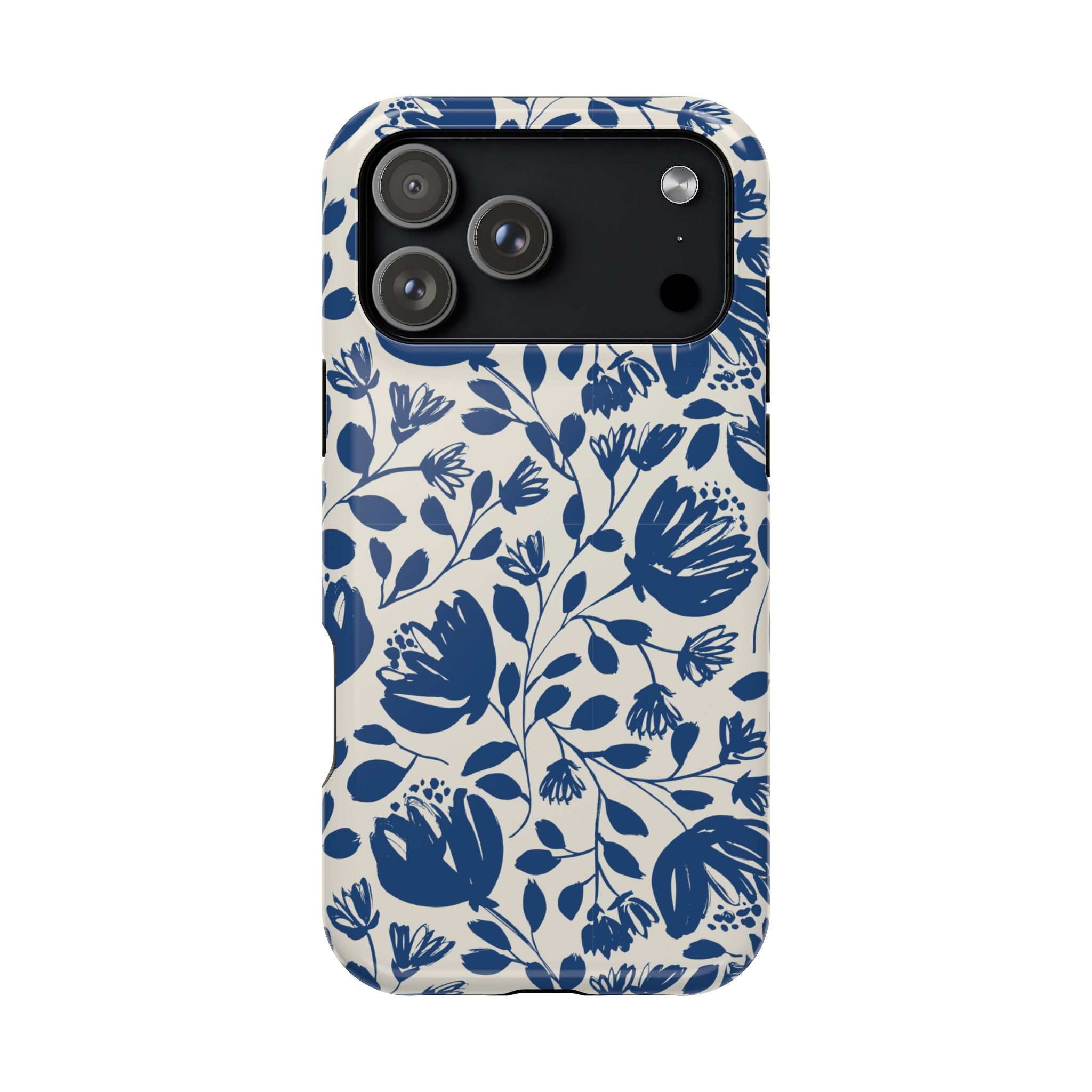 Blue Floral Phone Case MagSafe® Compatible