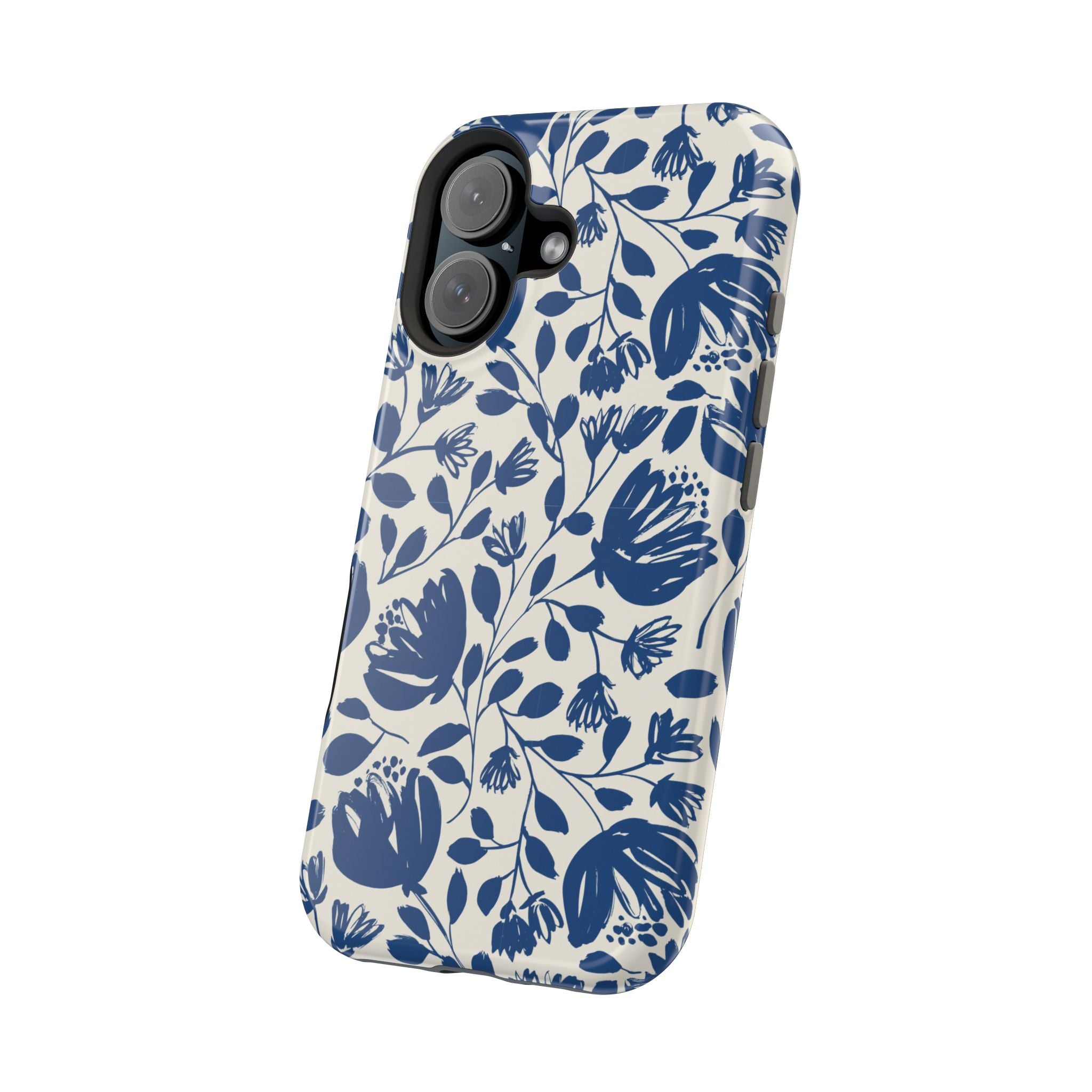 Blue Floral Phone Case MagSafe® Compatible