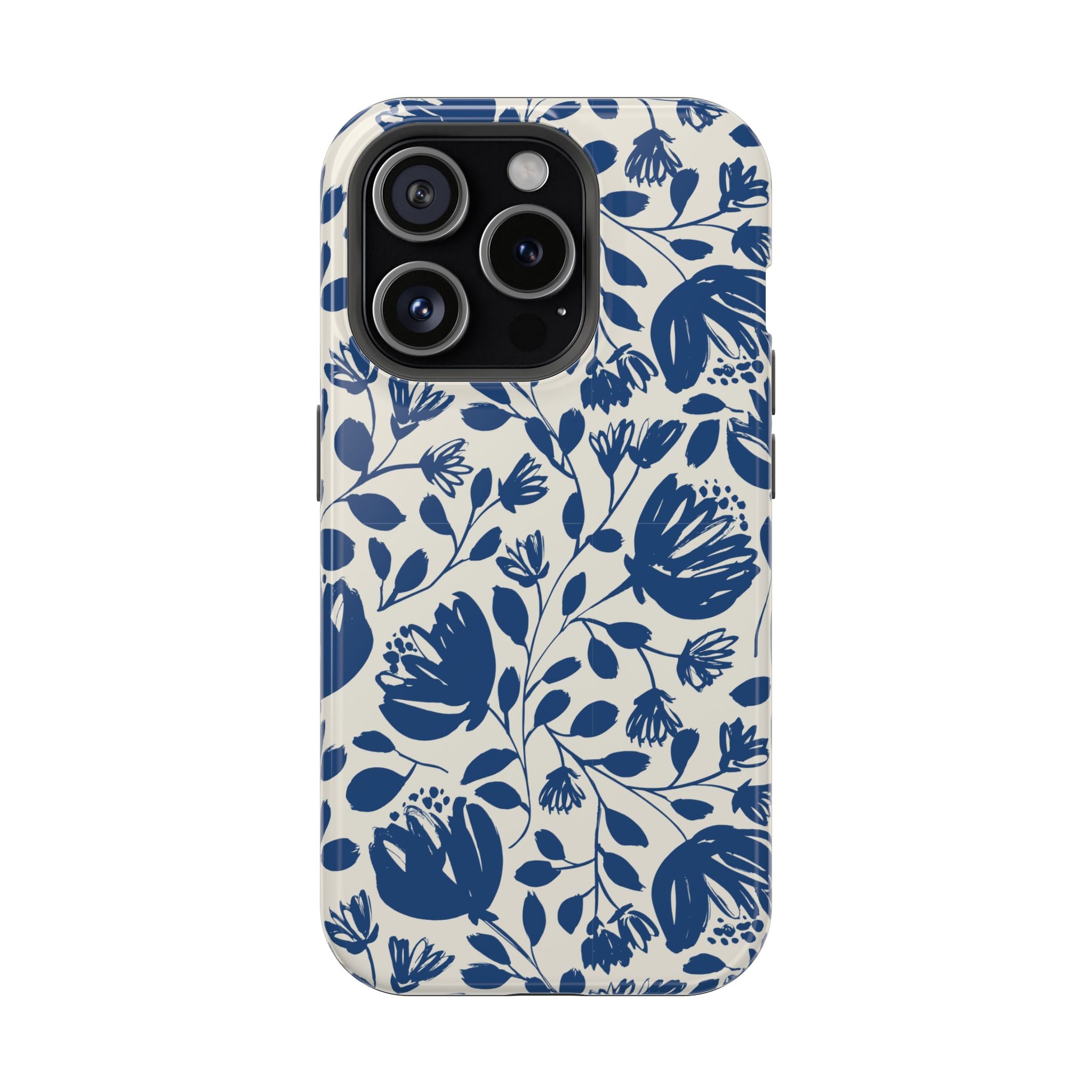 Blue Floral Phone Case MagSafe® Compatible
