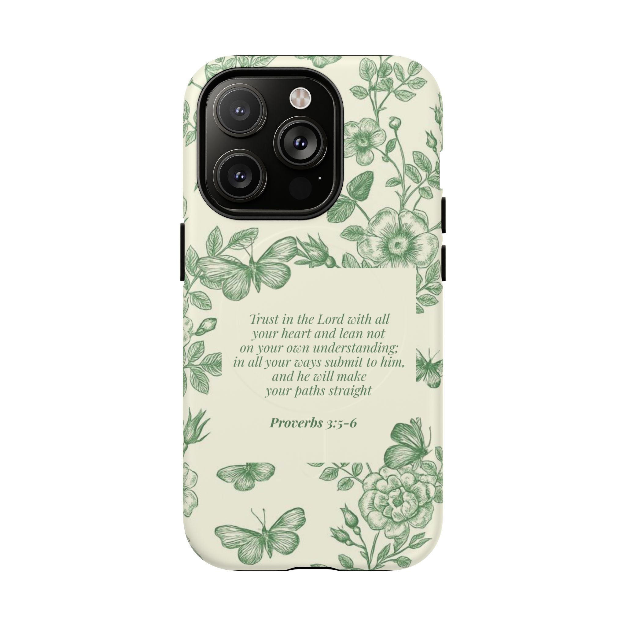 Proverbs 3:5-6 Floral Tough Magnetic Phone Case