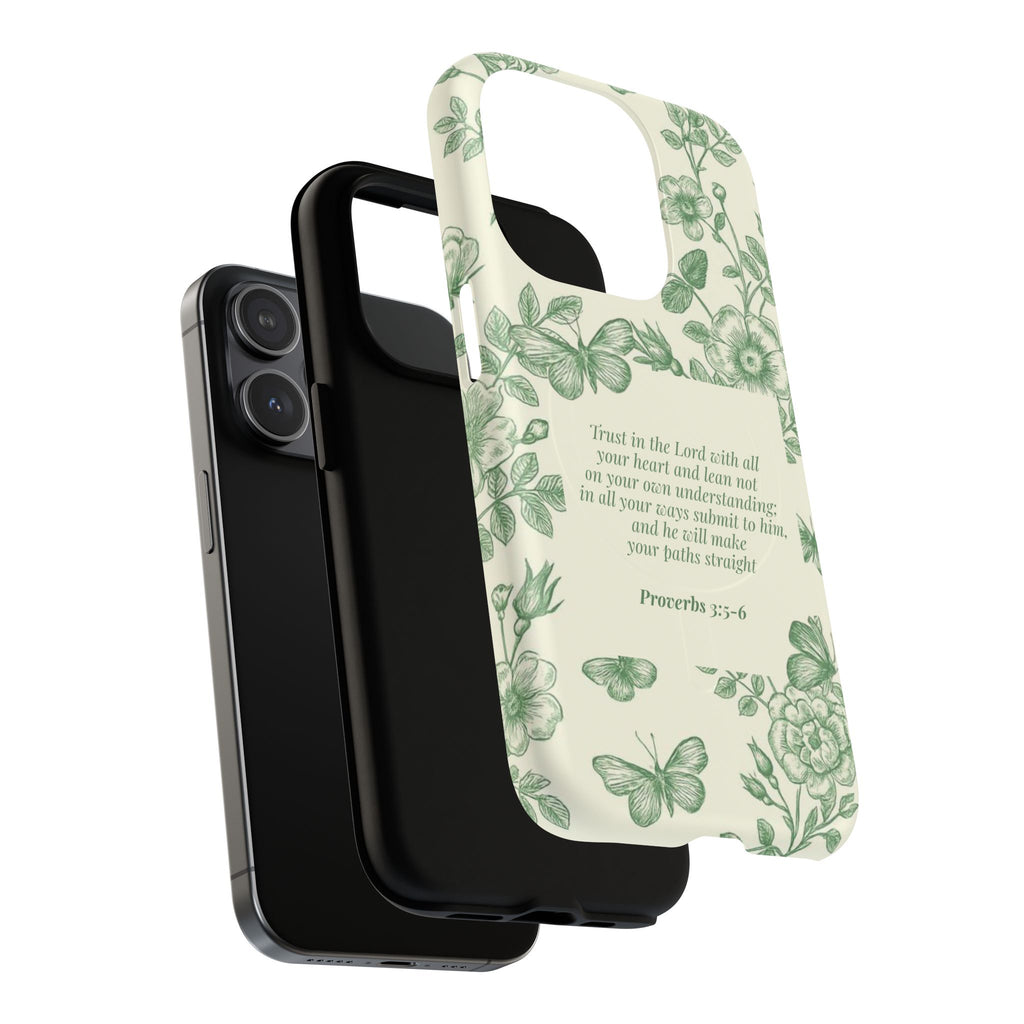 Proverbs 3:5-6 Floral Tough Magnetic Phone Case
