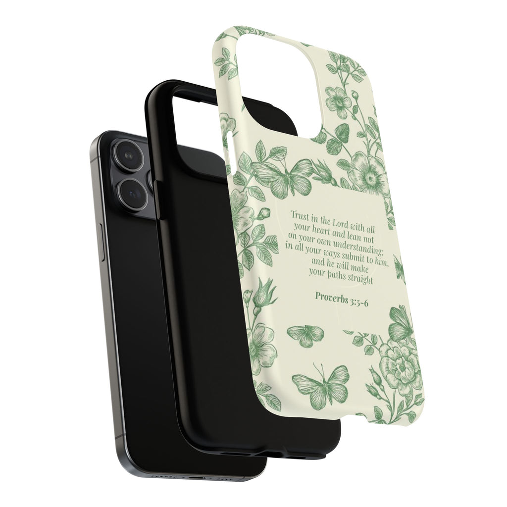 Proverbs 3:5-6 Floral Tough Magnetic Phone Case