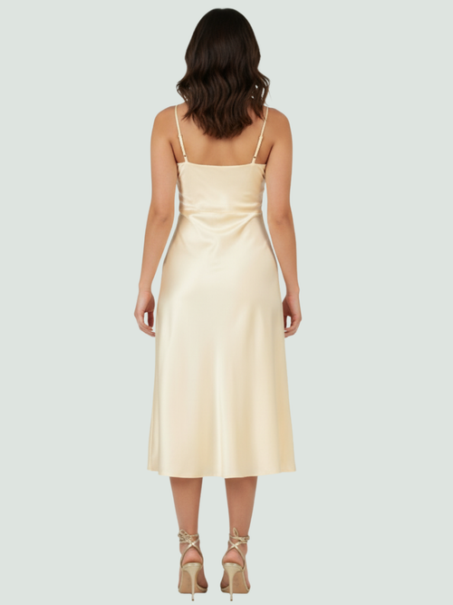 Buttercup Satin Midi Dress