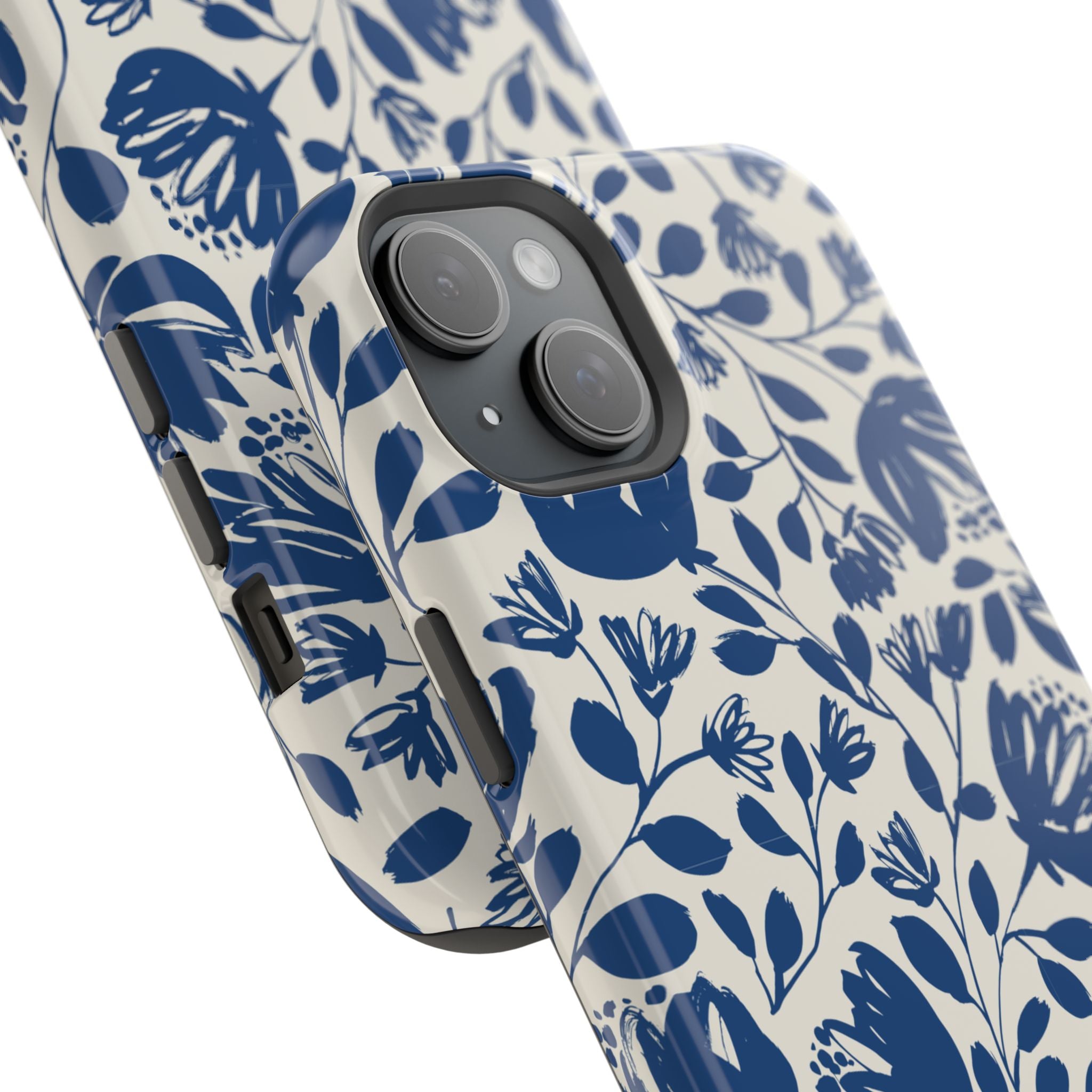 Blue Floral Phone Case MagSafe® Compatible