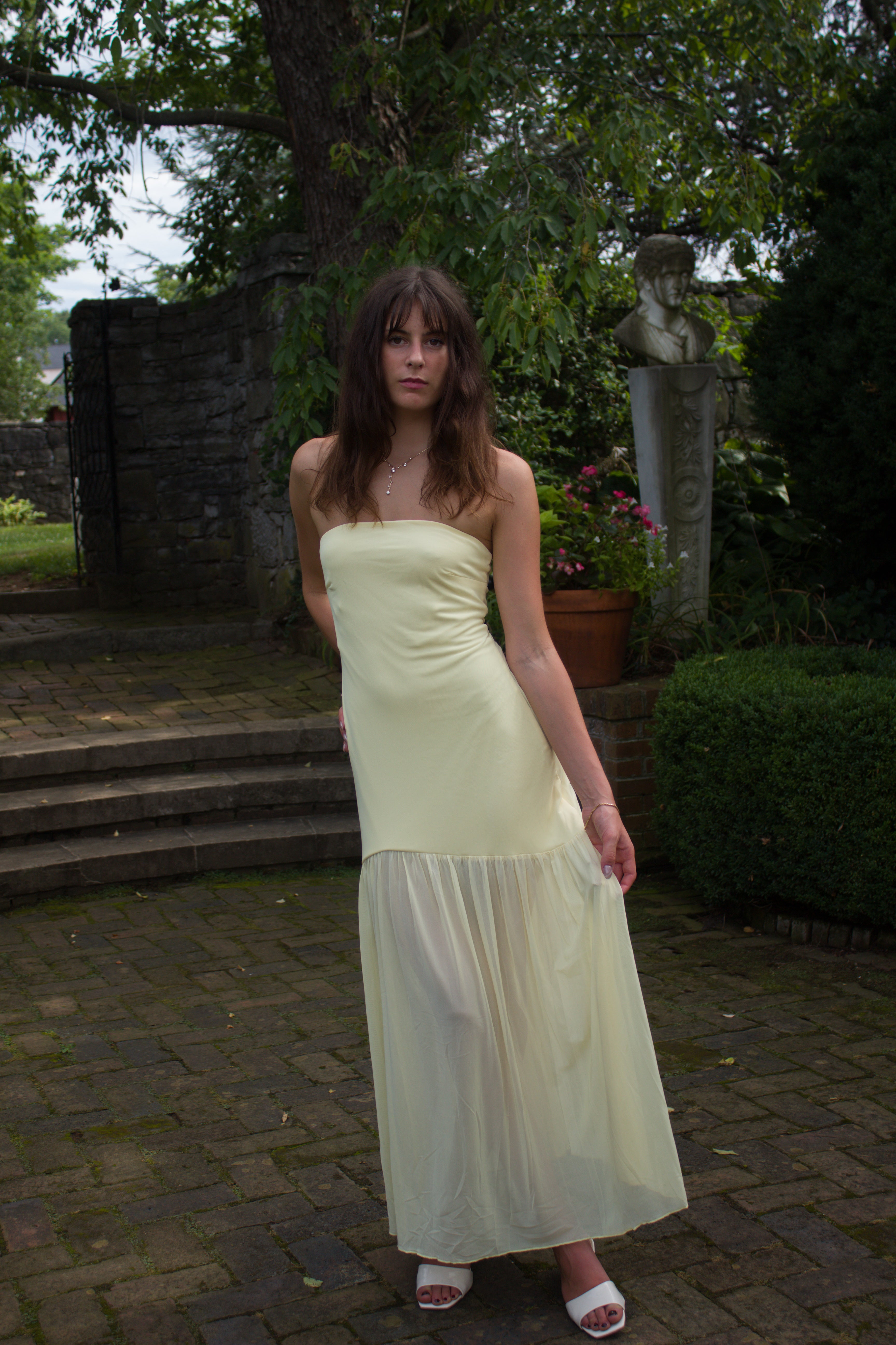 Butter Yellow Strapless Maxi Dress