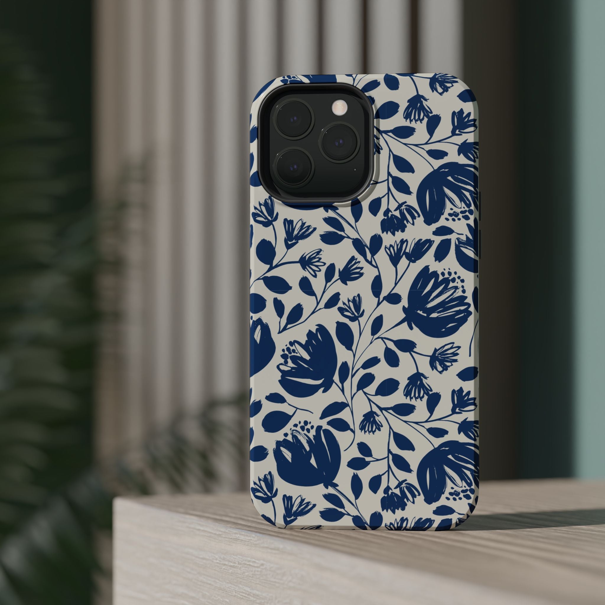 Blue Floral Phone Case MagSafe® Compatible