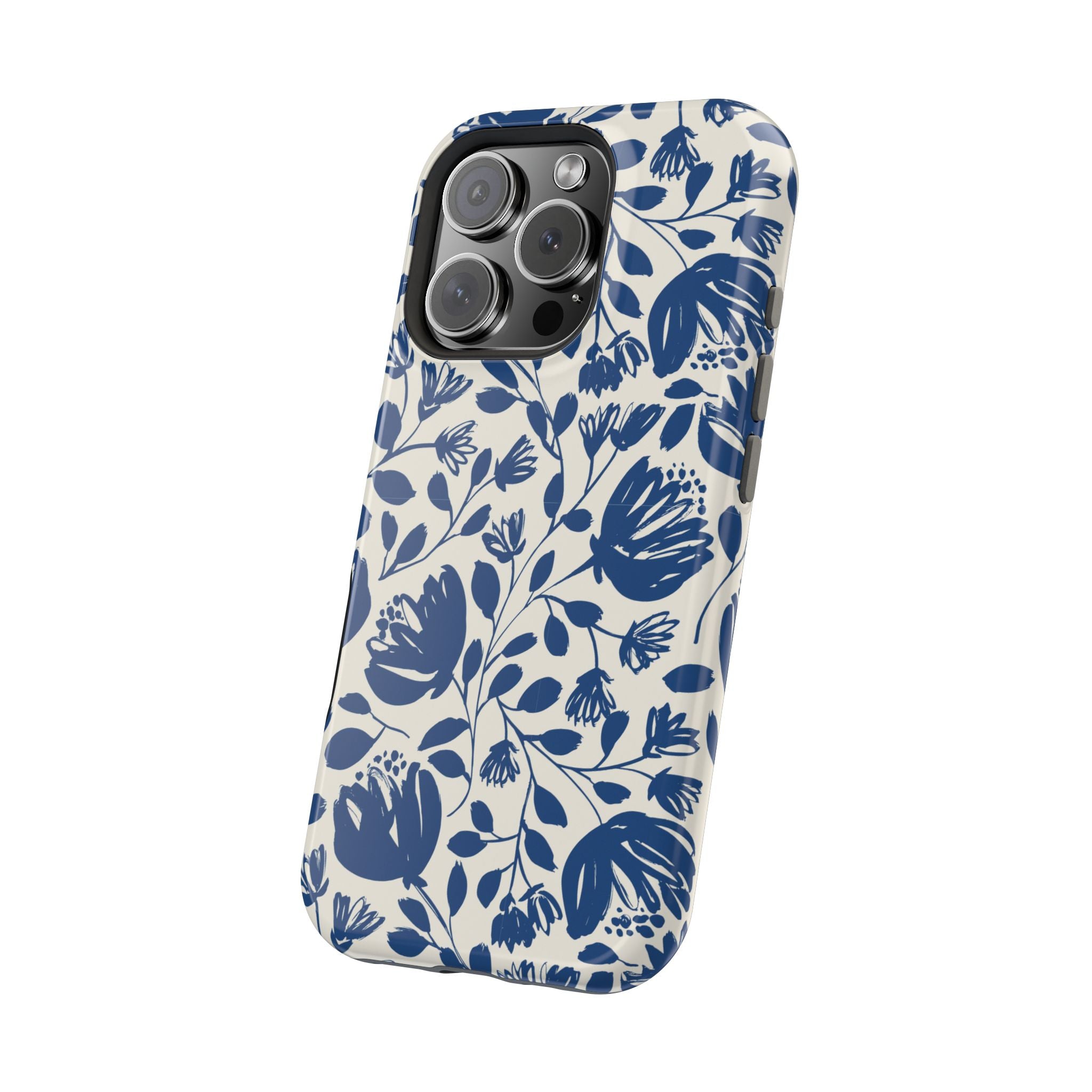 Blue Floral Phone Case MagSafe® Compatible