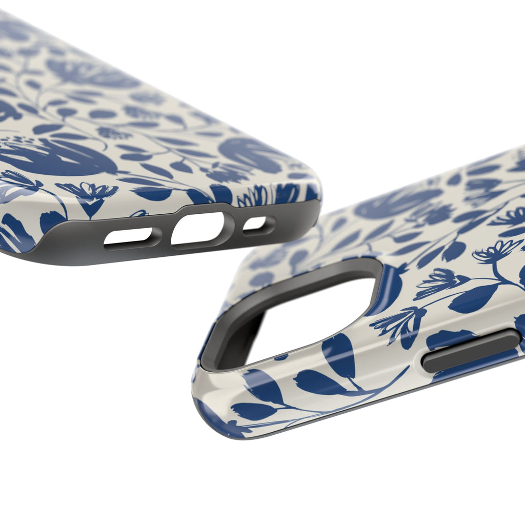 Blue Floral Phone Case MagSafe® Compatible