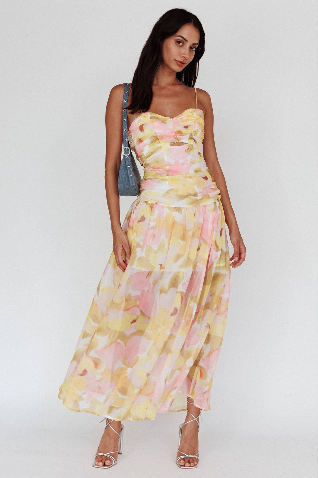 Tie Up Back Flowy Design Maxi Dress