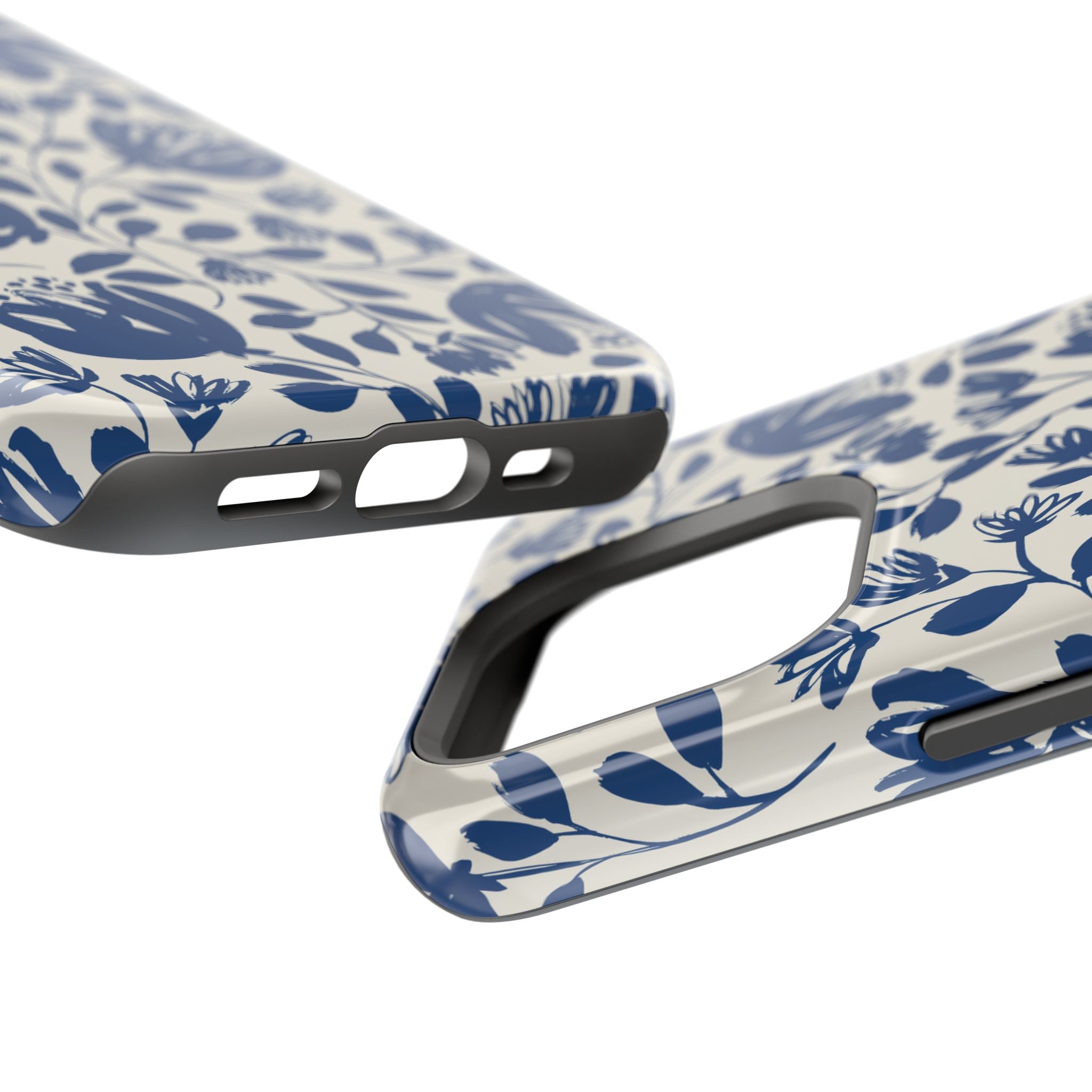 Blue Floral Phone Case MagSafe® Compatible