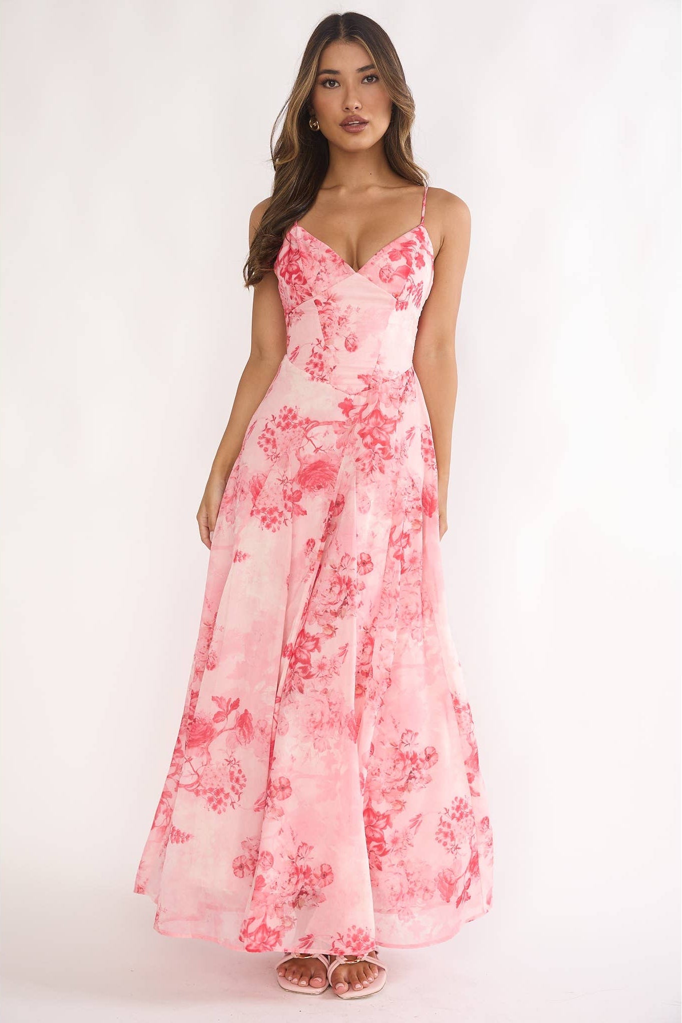 OPEN BACK FLORAL MAXI DRESS